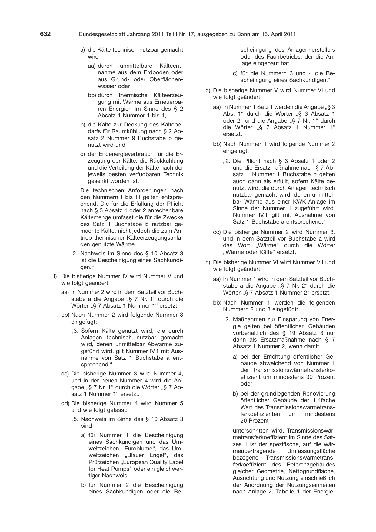 BGBl. 2011, Seite 632 — Originalseite als Abbildung