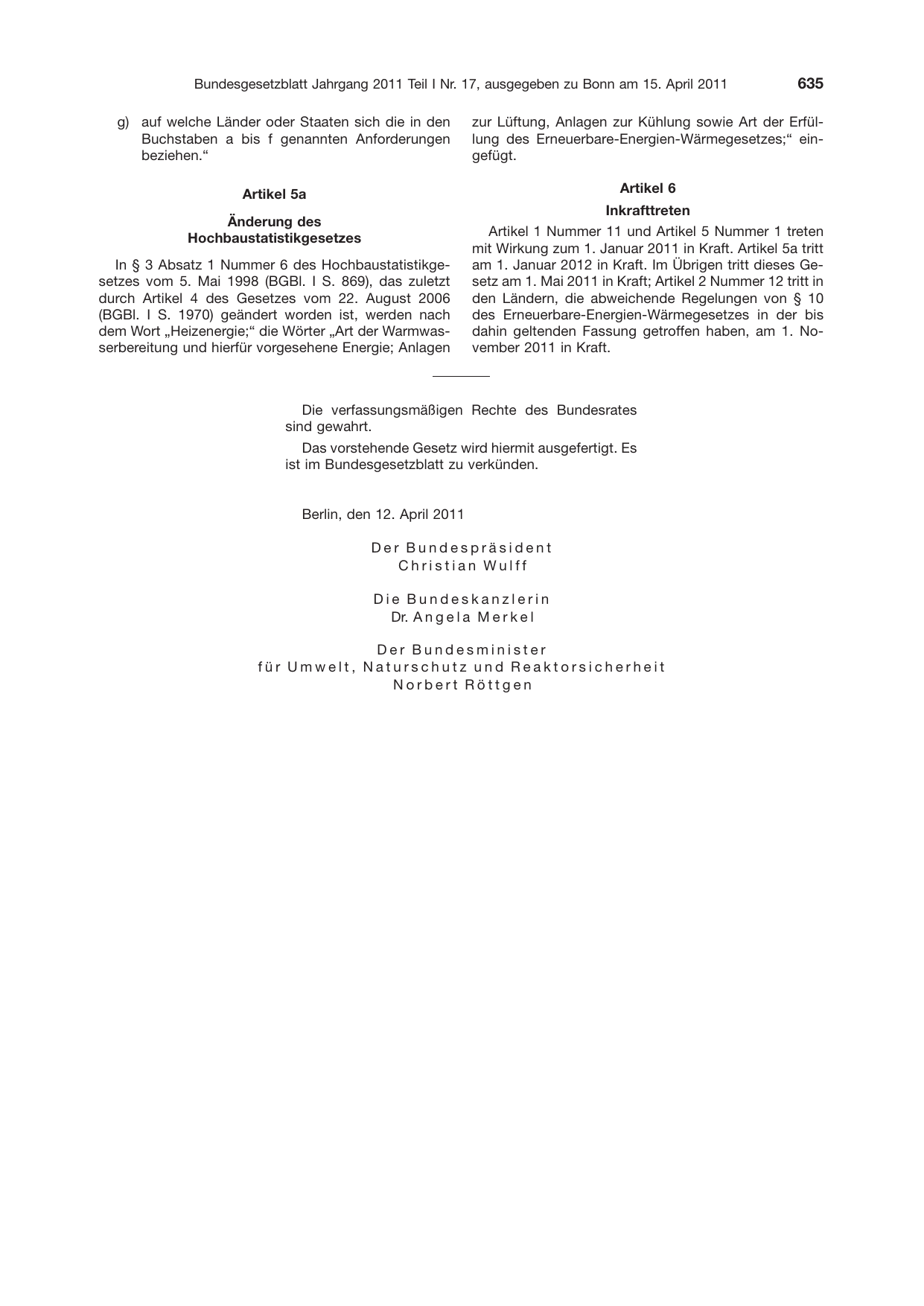 BGBl. 2011, Seite 635 — Originalseite als Abbildung