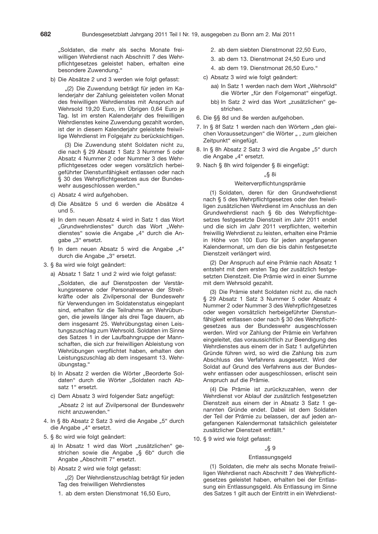 BGBl. 2011, Seite 682 — Originalseite als Abbildung