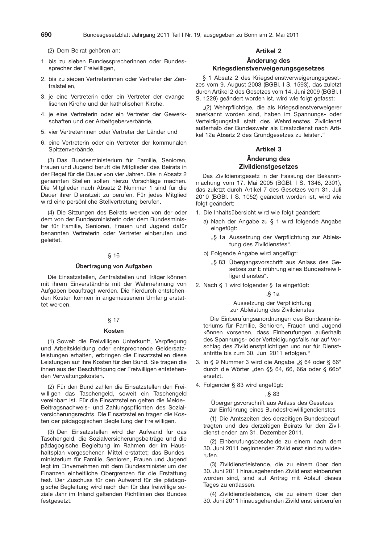 BGBl. 2011, Seite 690 — Originalseite als Abbildung