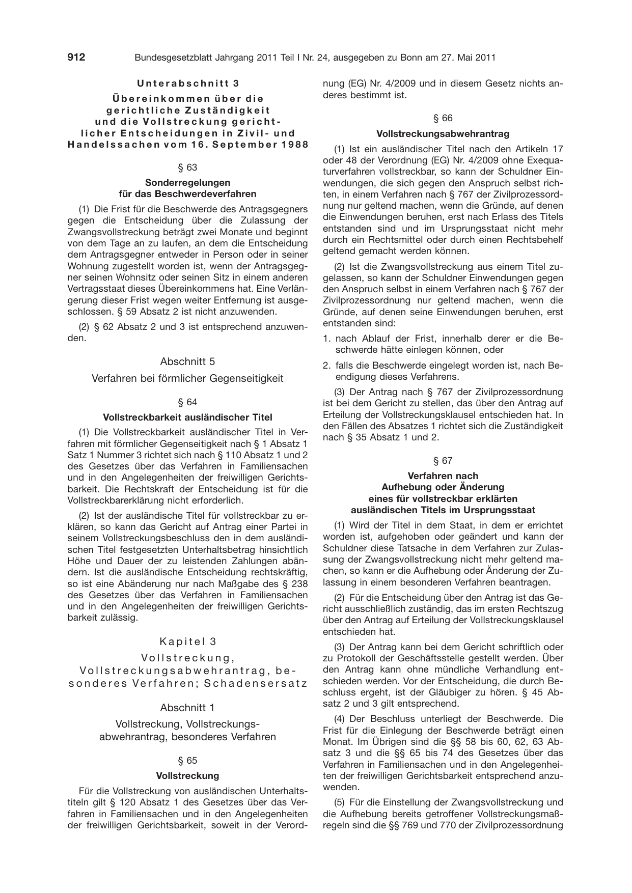 BGBl. 2011, Seite 912 — Originalseite als Abbildung