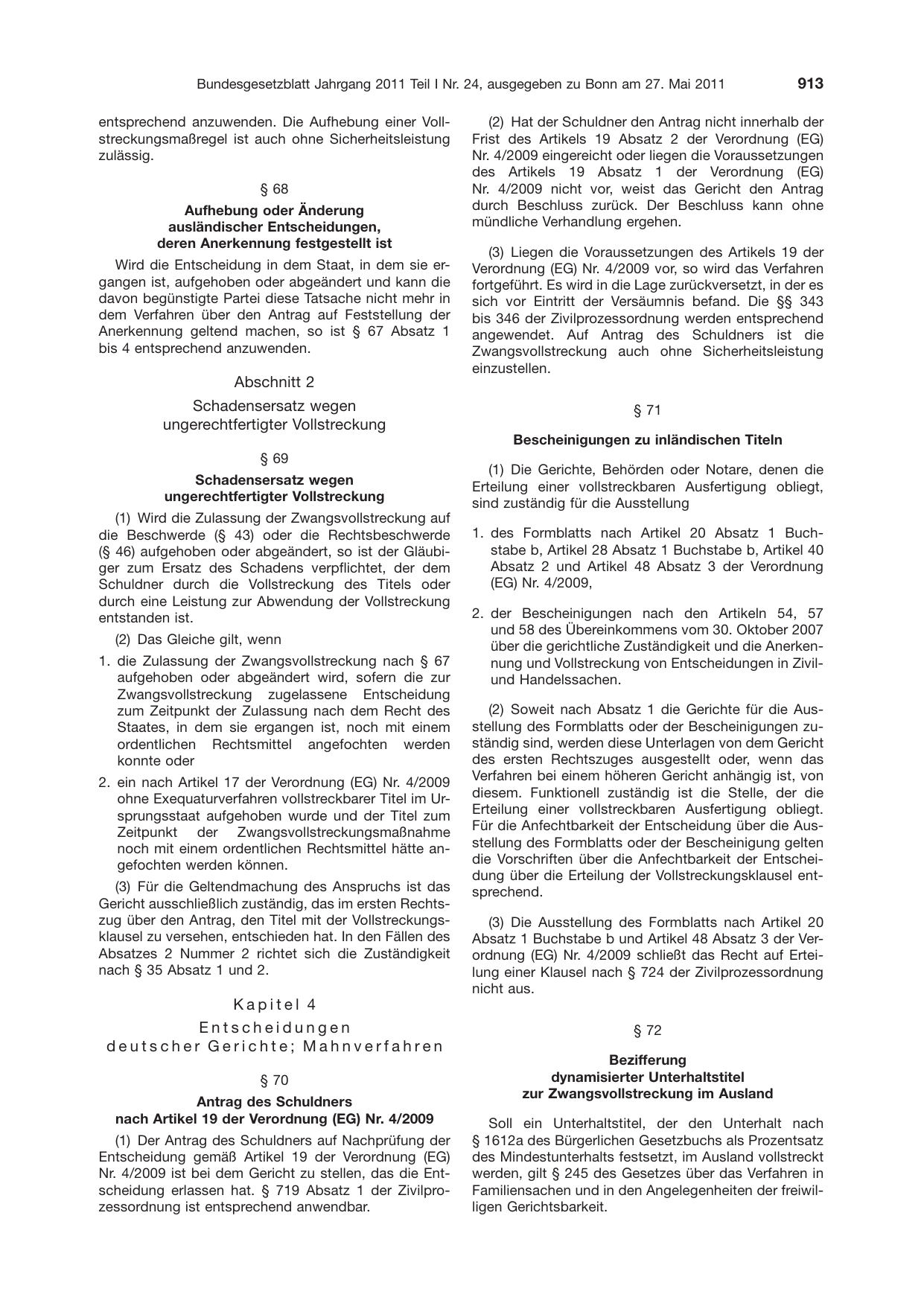 BGBl. 2011, Seite 913 — Originalseite als Abbildung