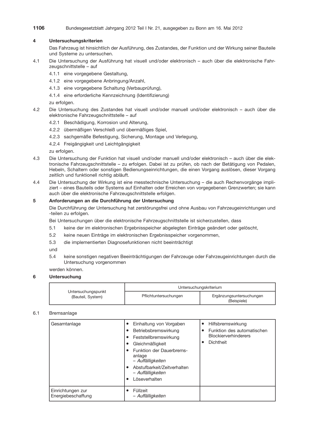 BGBl. 2012, Seite 1106 — Originalseite als Abbildung
