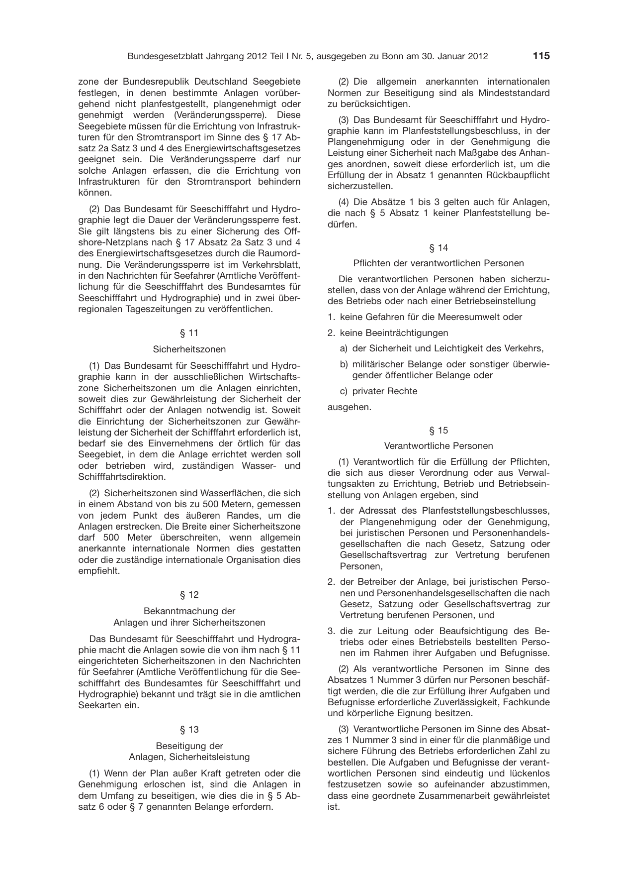 BGBl. 2012, Seite 115 — Originalseite als Abbildung