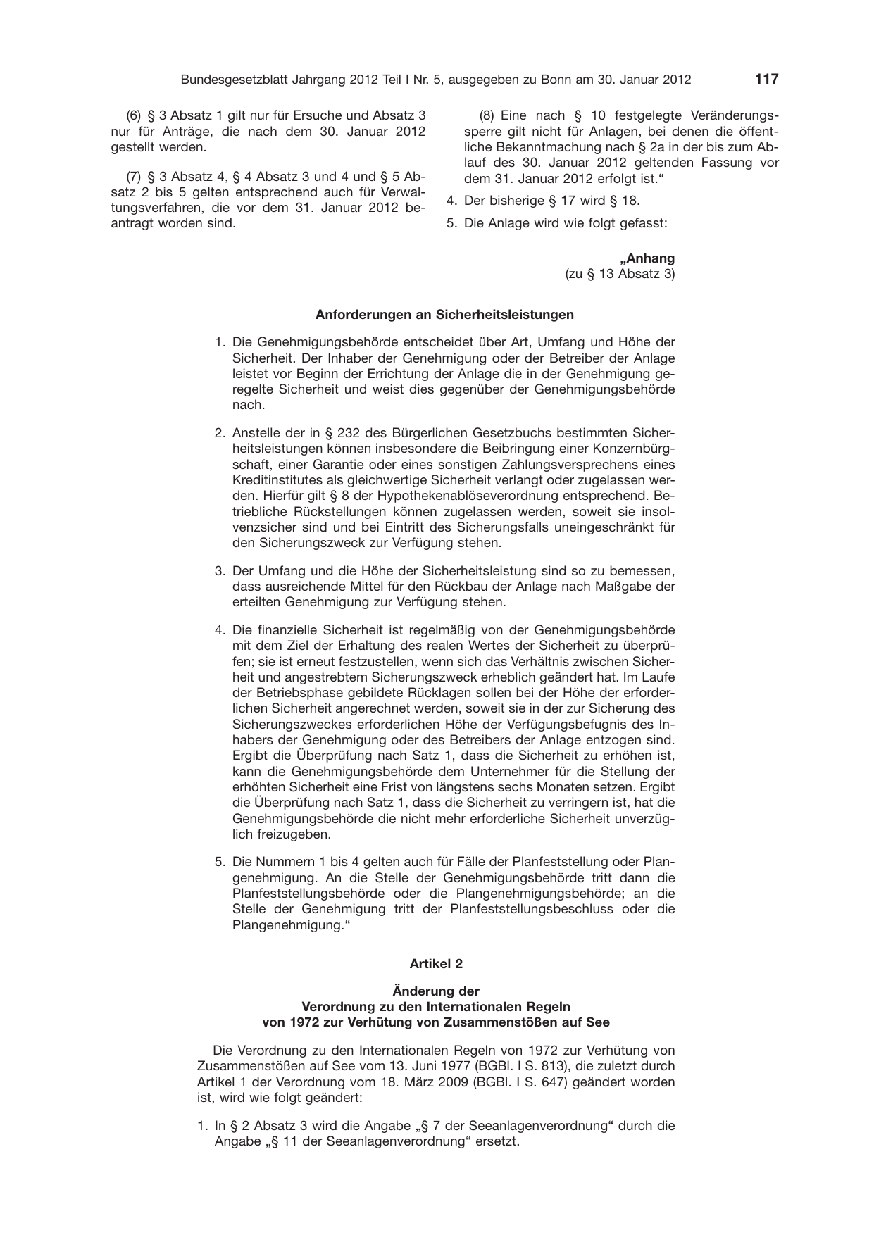 BGBl. 2012, Seite 117 — Originalseite als Abbildung