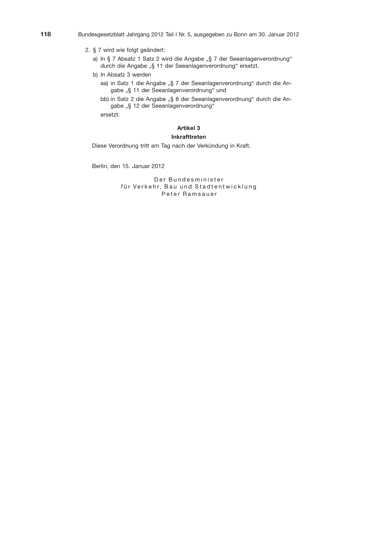 BGBl. 2012, Seite 118 — Originalseite als Abbildung