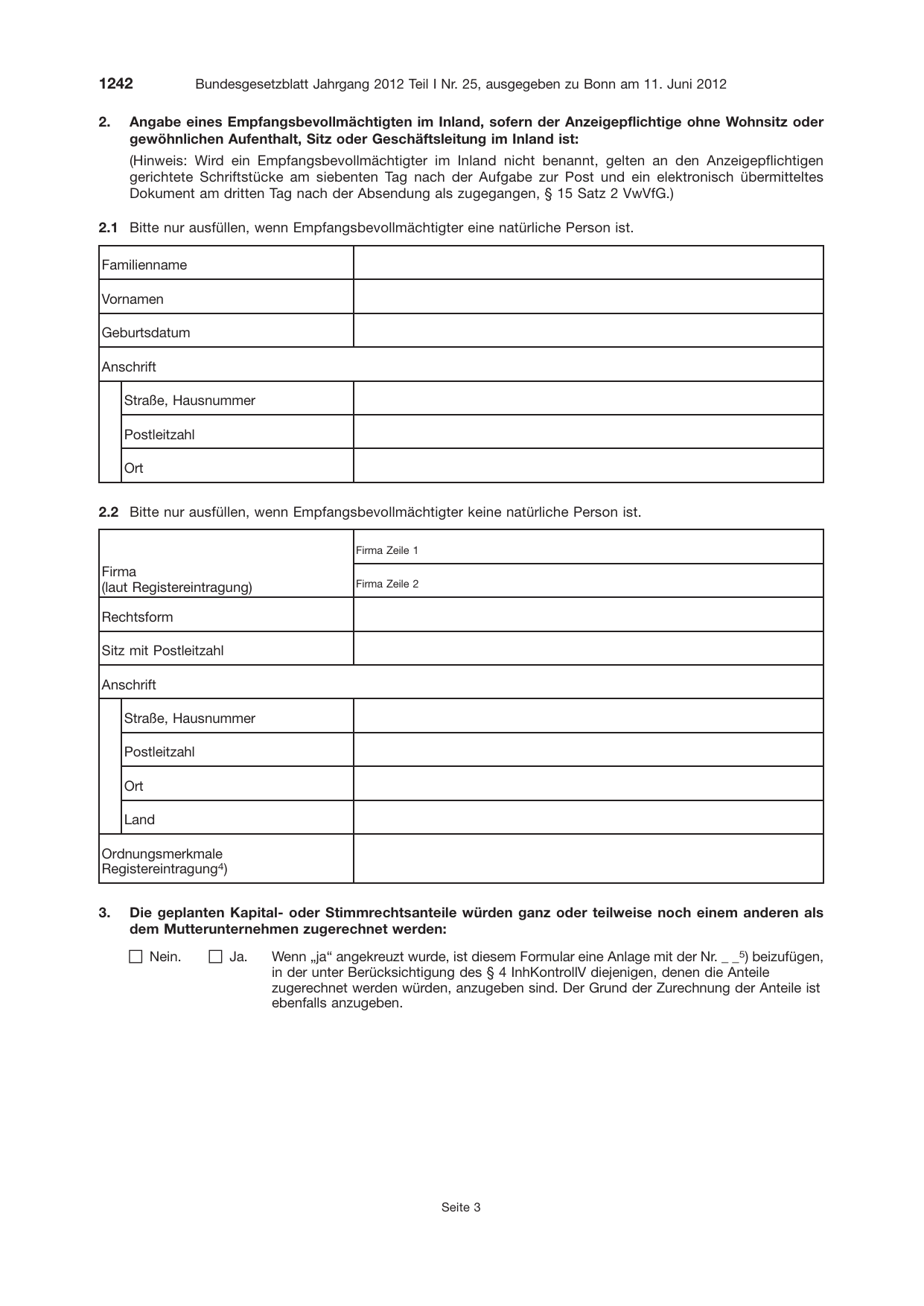 BGBl. 2012, Seite 1242 — Originalseite als Abbildung