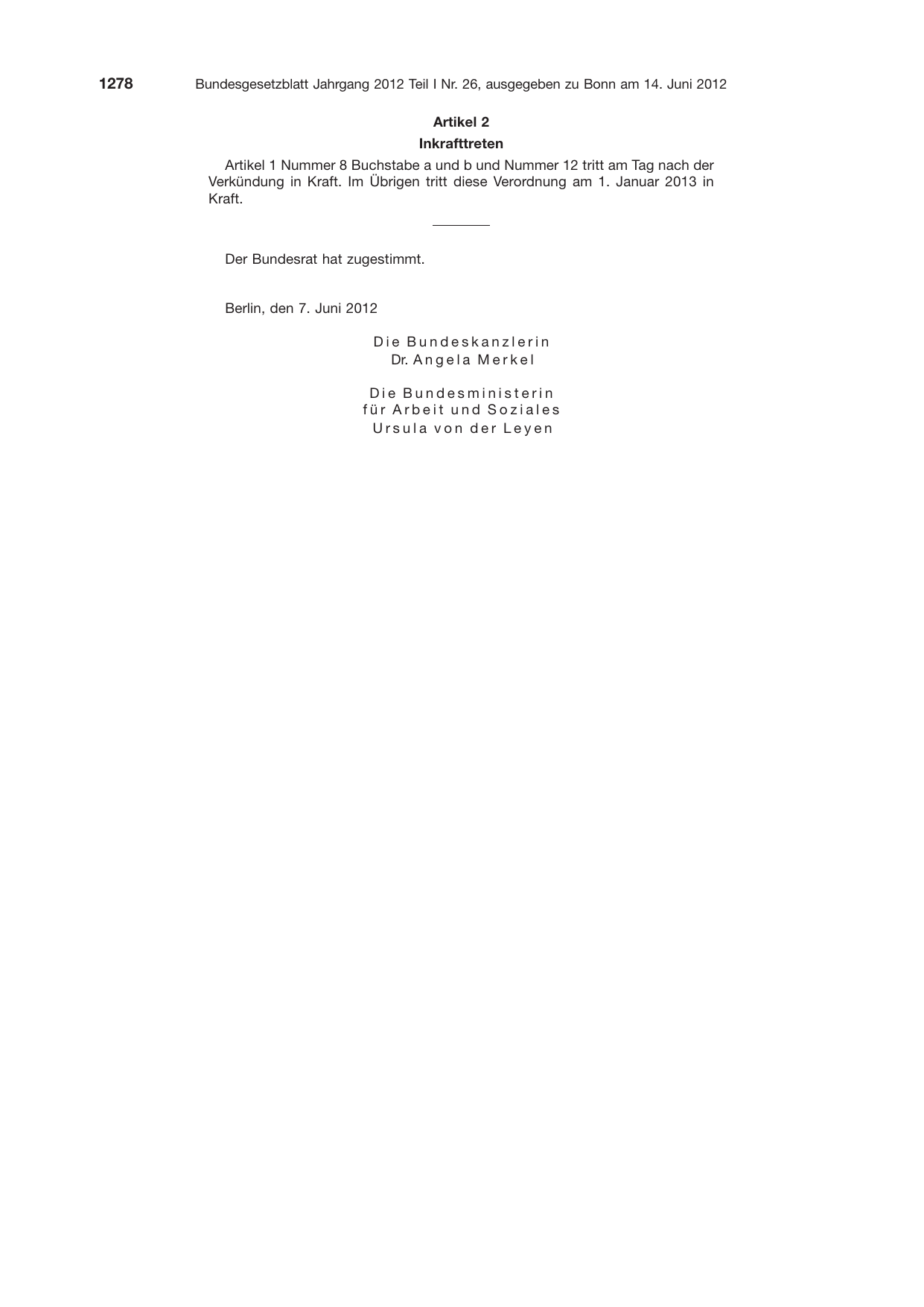 BGBl. 2012, Seite 1278 — Originalseite als Abbildung
