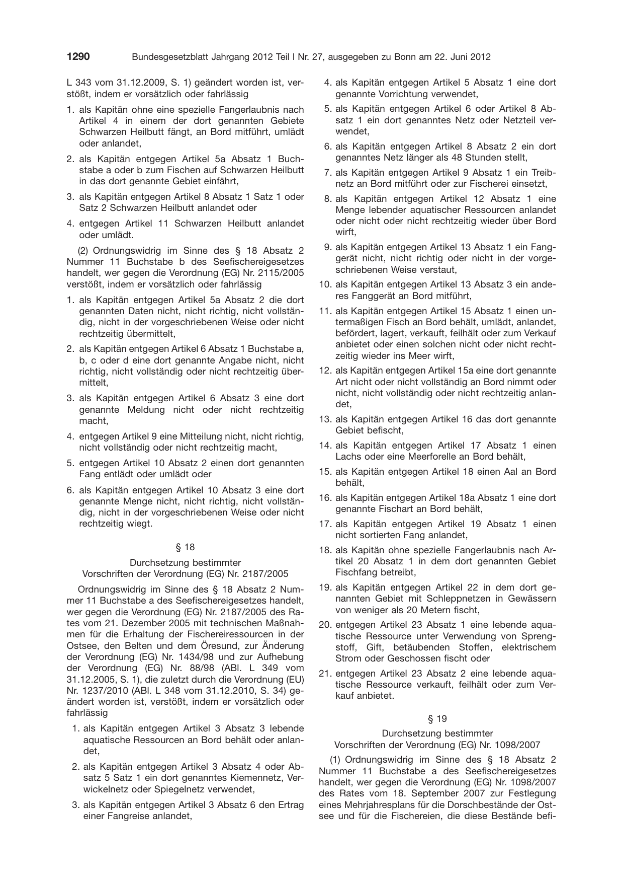 BGBl. 2012, Seite 1290 — Originalseite als Abbildung