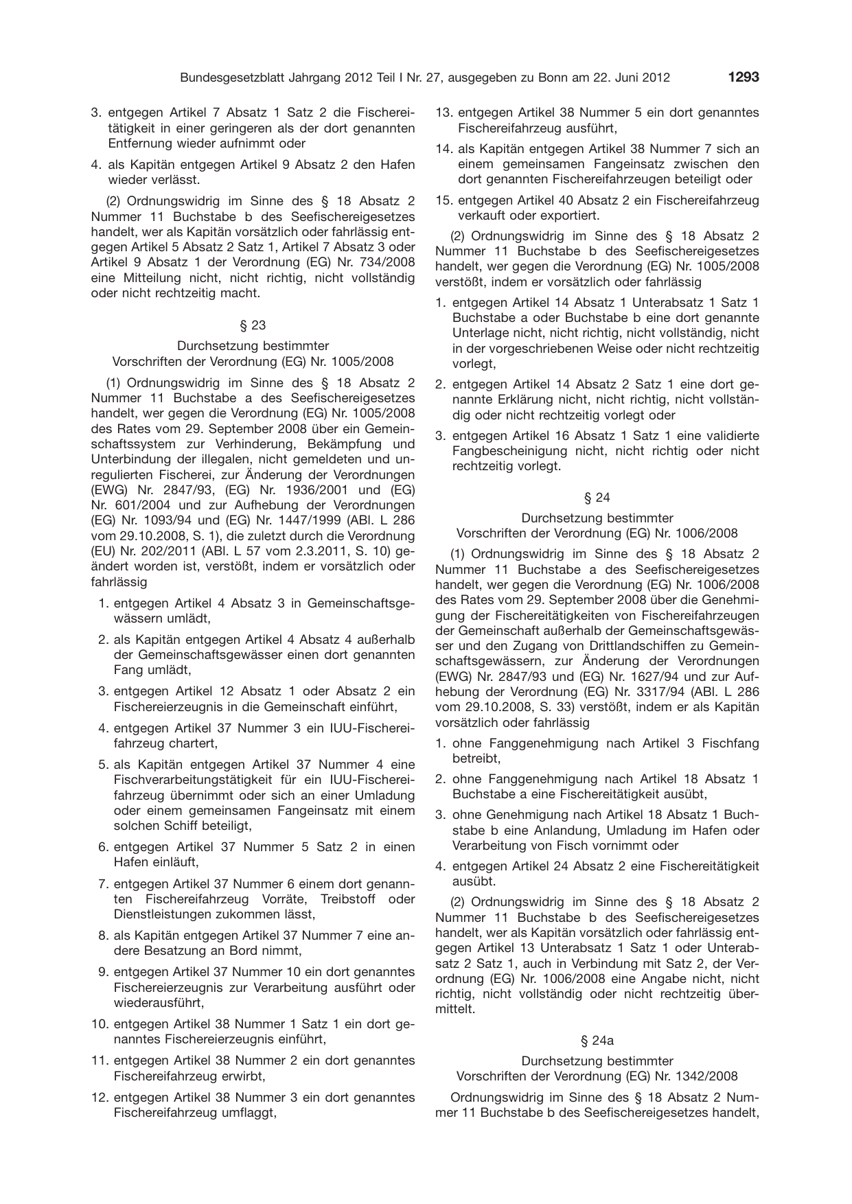 BGBl. 2012, Seite 1293 — Originalseite als Abbildung