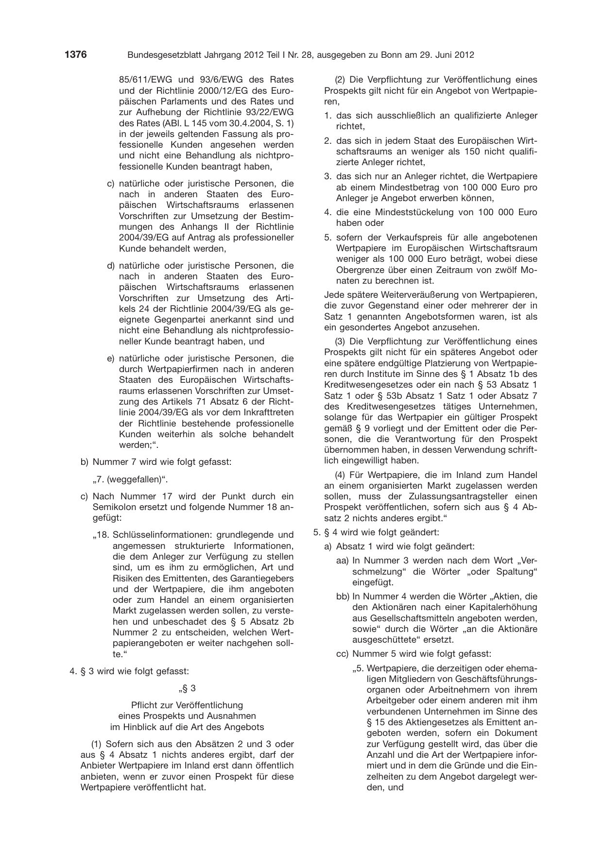BGBl. 2012, Seite 1376 — Originalseite als Abbildung