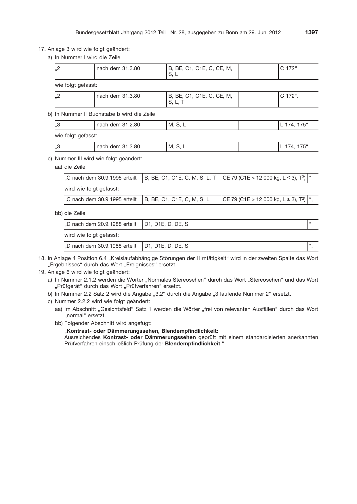 BGBl. 2012, Seite 1397 — Originalseite als Abbildung