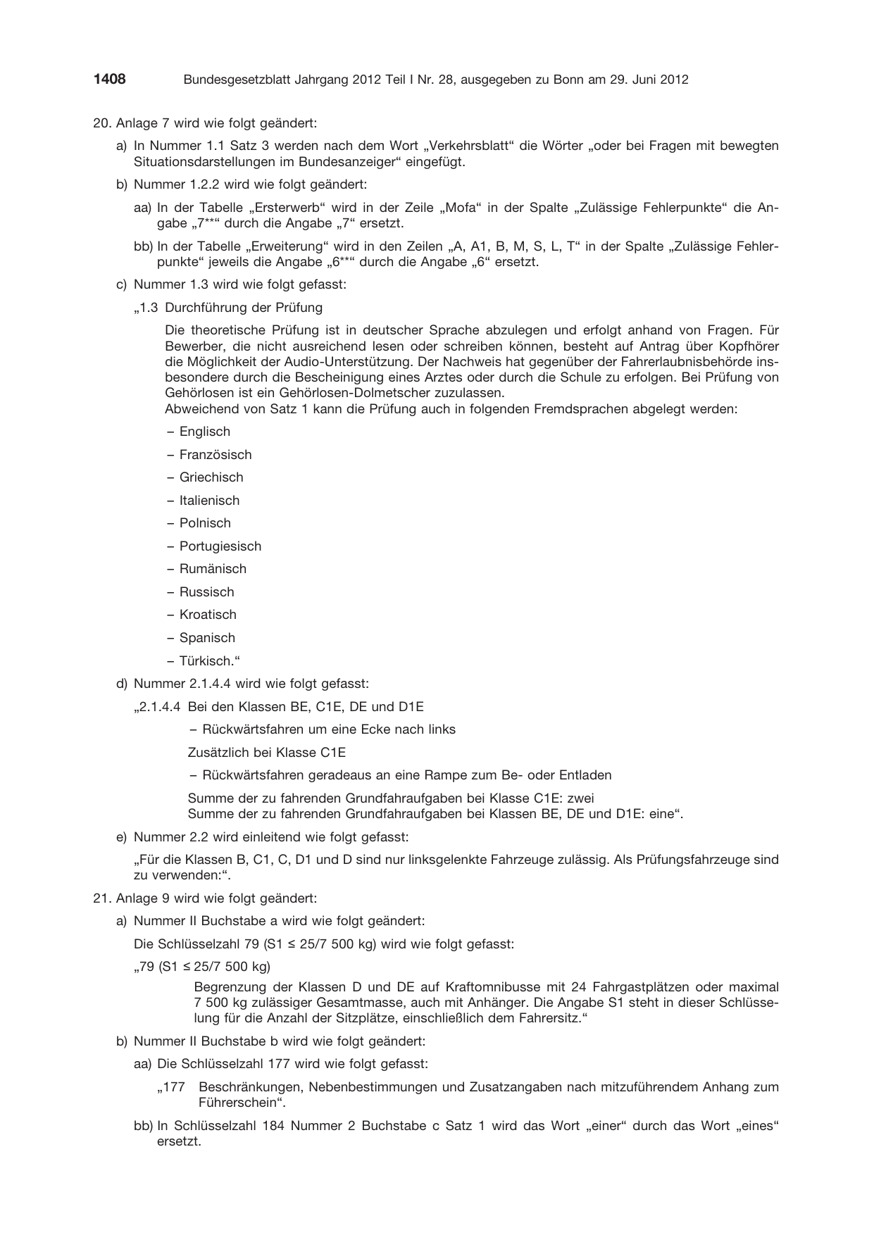 BGBl. 2012, Seite 1408 — Originalseite als Abbildung