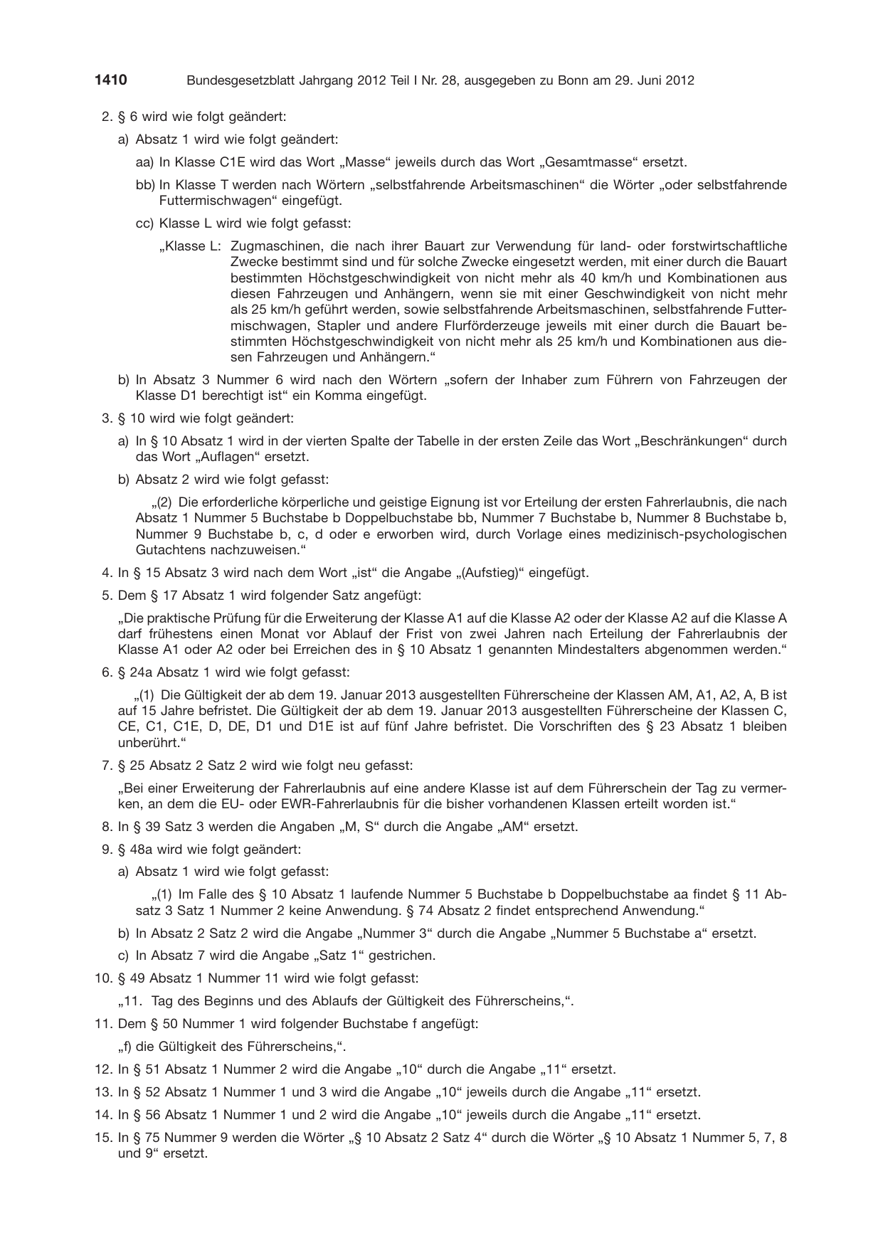 BGBl. 2012, Seite 1410 — Originalseite als Abbildung