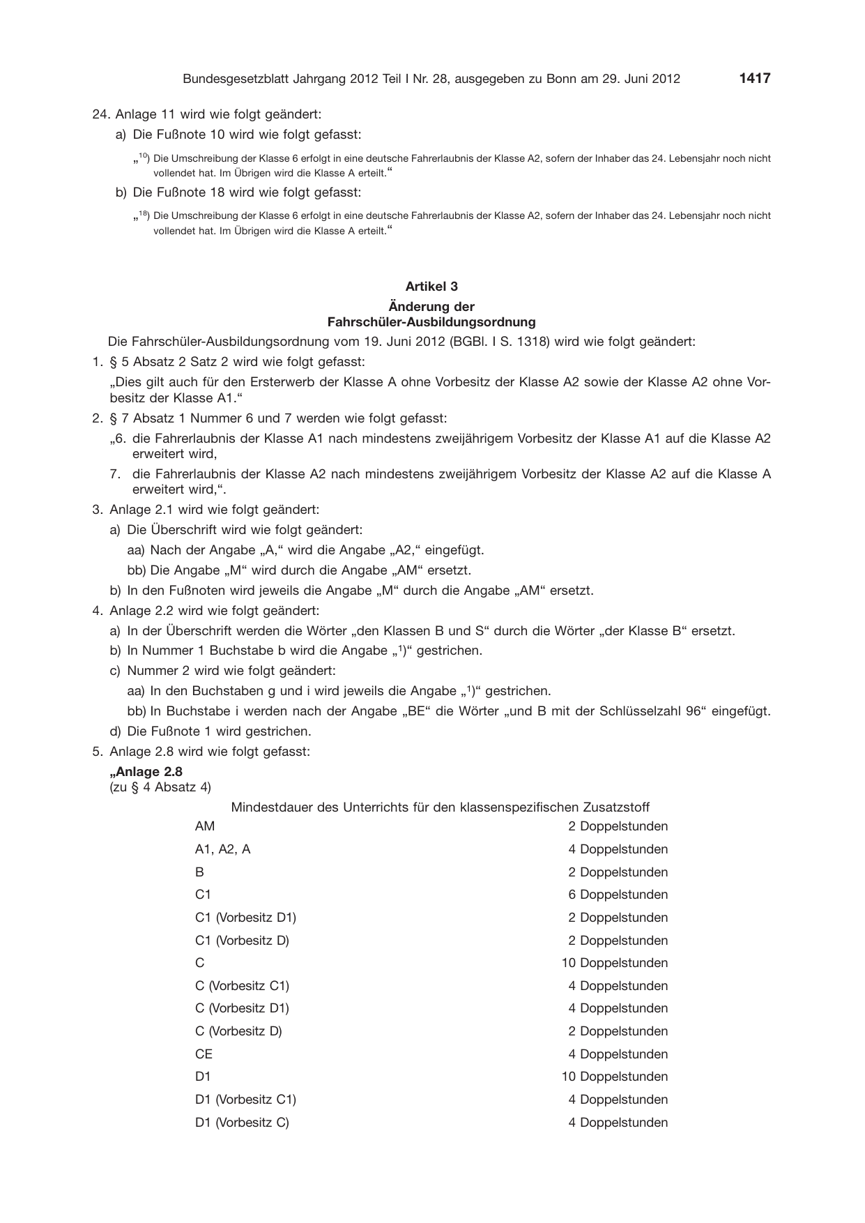 BGBl. 2012, Seite 1417 — Originalseite als Abbildung