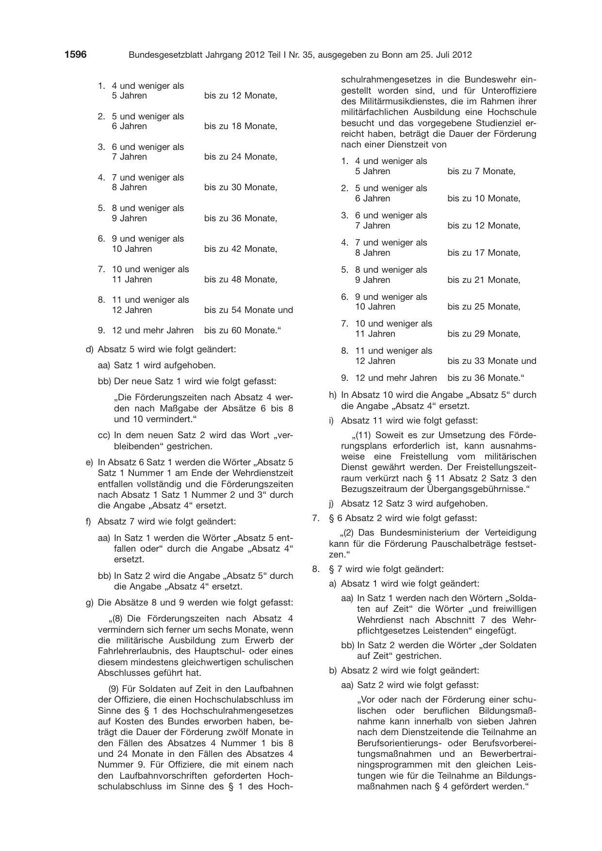 BGBl. 2012, Seite 1596 — Originalseite als Abbildung