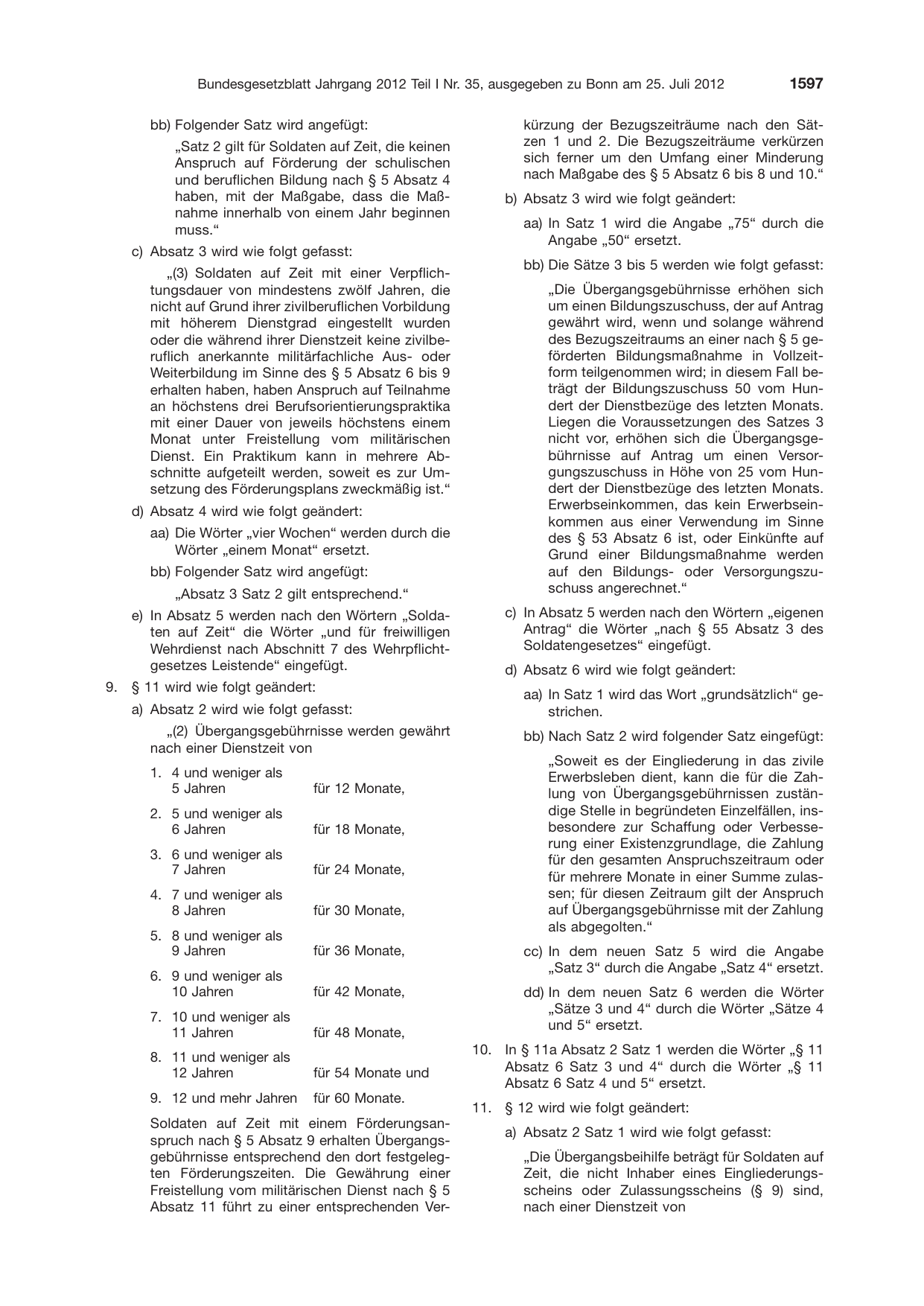 BGBl. 2012, Seite 1597 — Originalseite als Abbildung