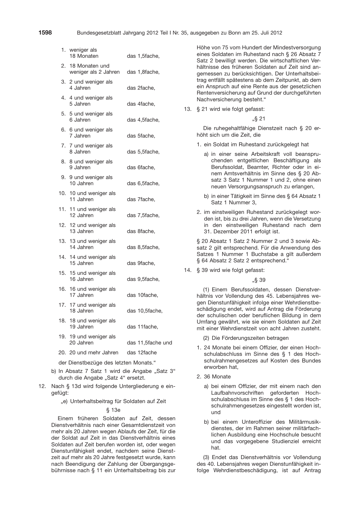 BGBl. 2012, Seite 1598 — Originalseite als Abbildung