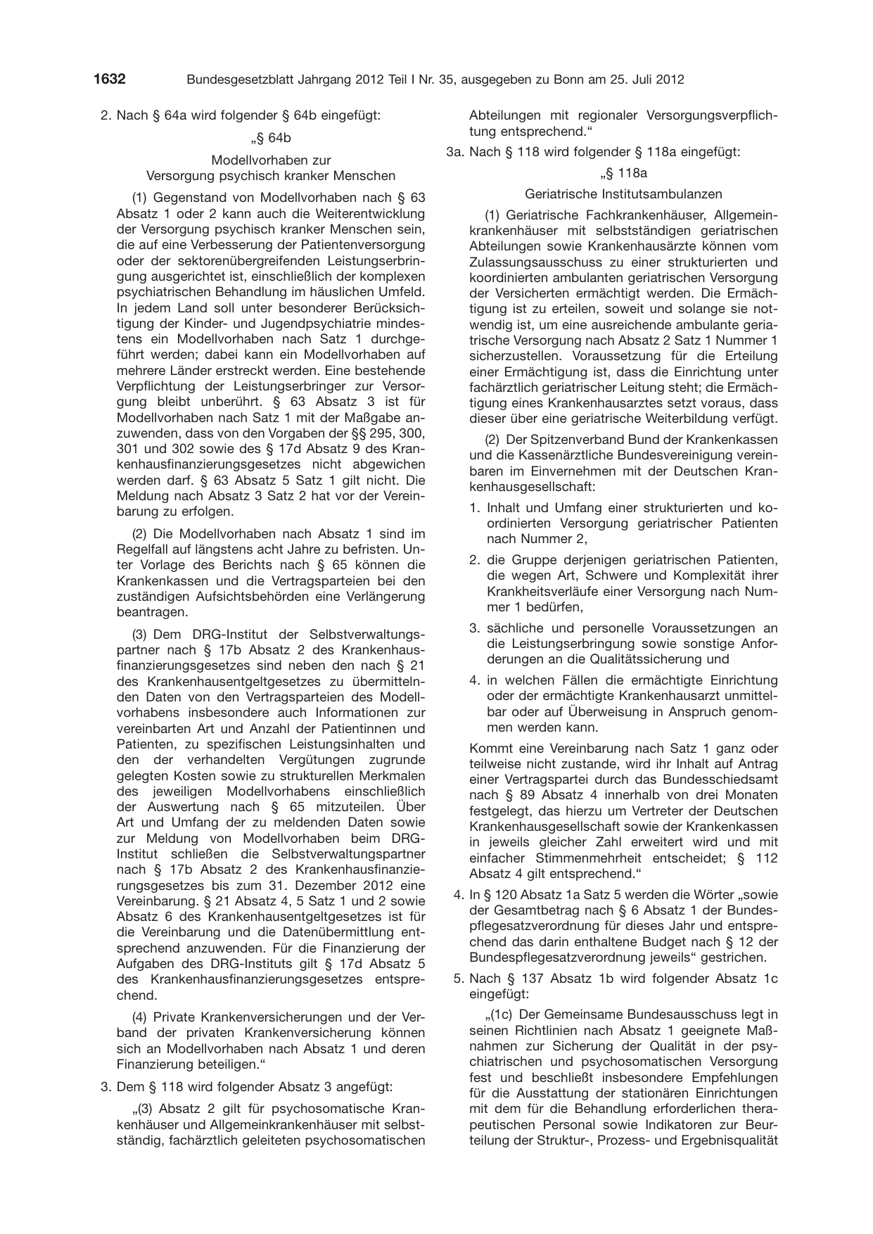 BGBl. 2012, Seite 1632 — Originalseite als Abbildung