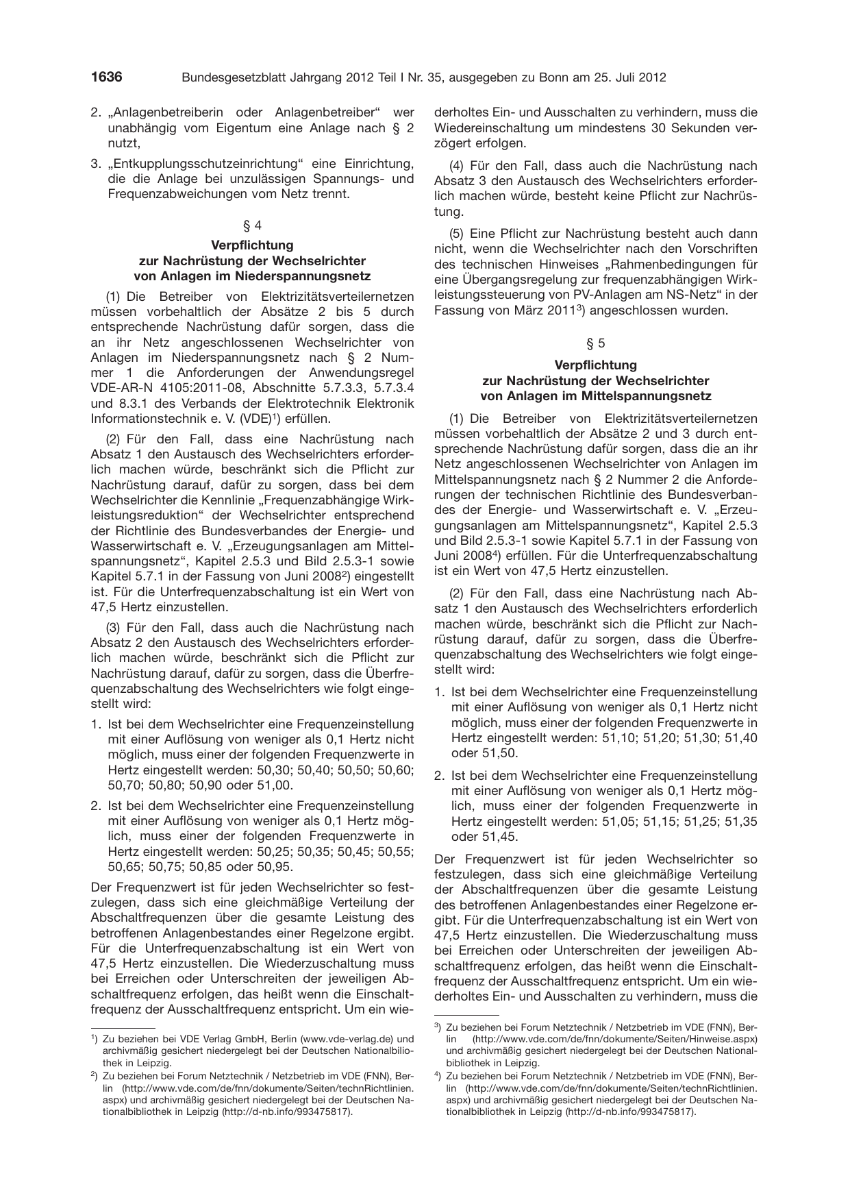 BGBl. 2012, Seite 1636 — Originalseite als Abbildung