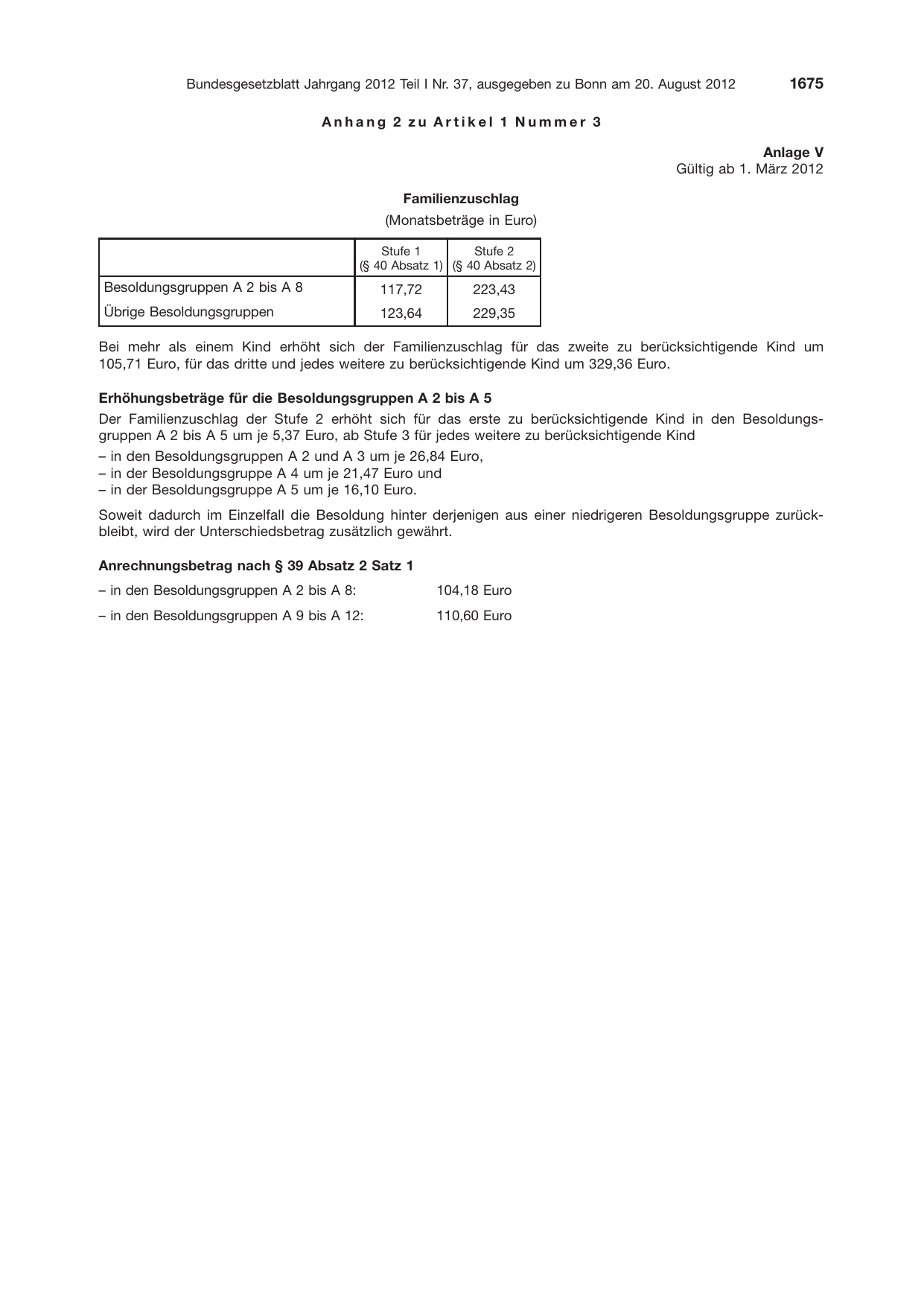 BGBl. 2012, Seite 1675 — Originalseite als Abbildung