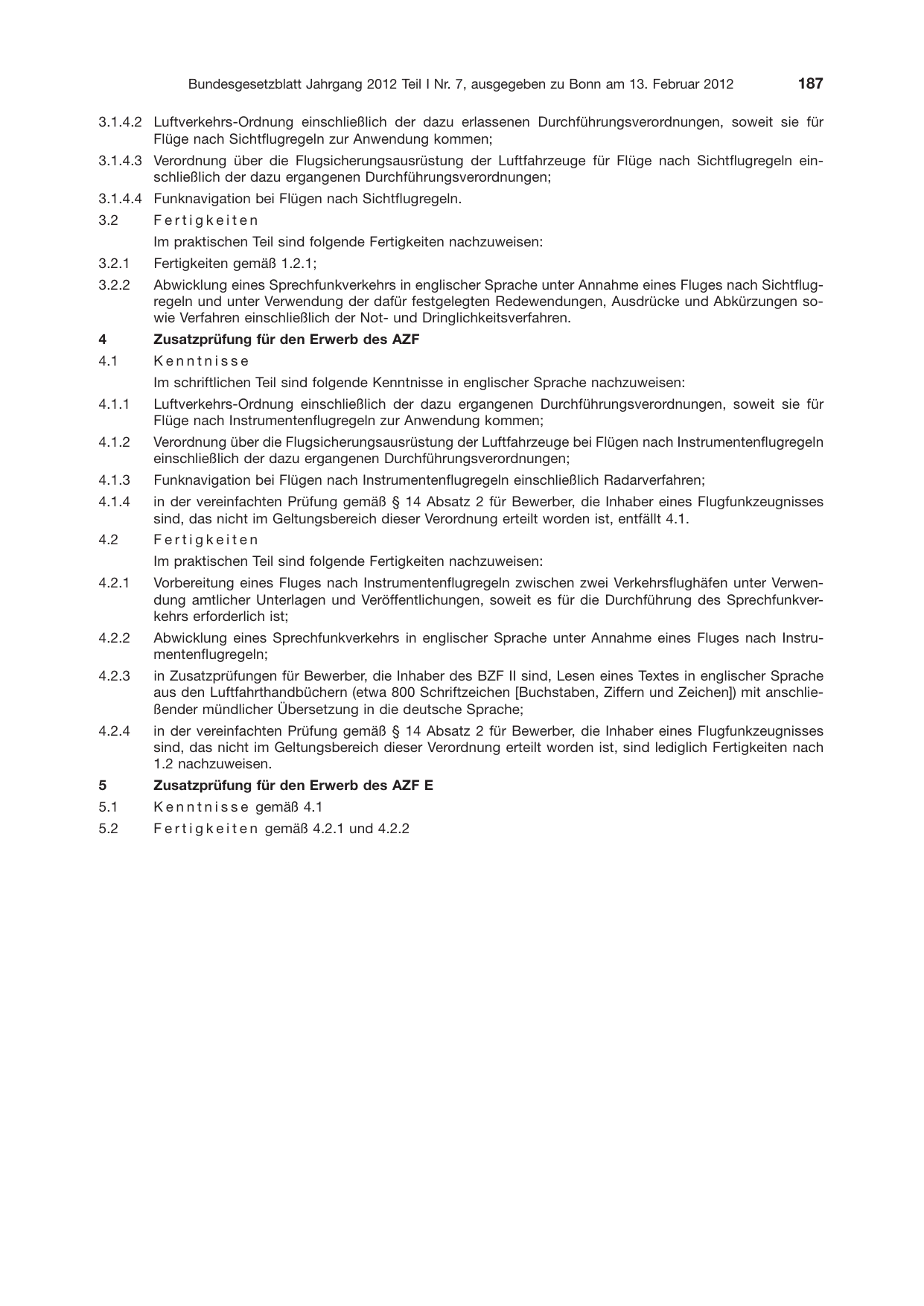 BGBl. 2012, Seite 187 — Originalseite als Abbildung