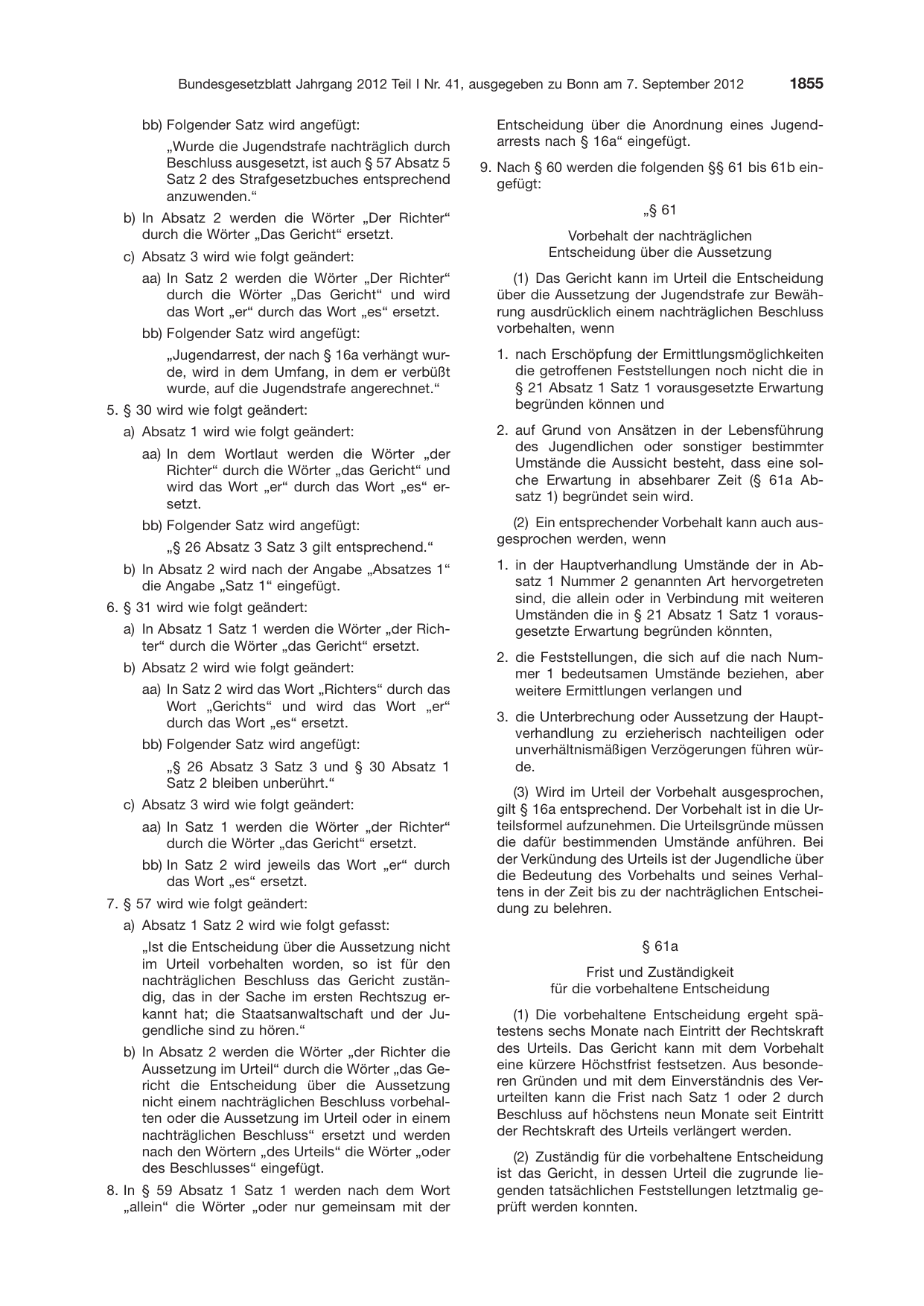 BGBl. 2012, Seite 1855 — Originalseite als Abbildung