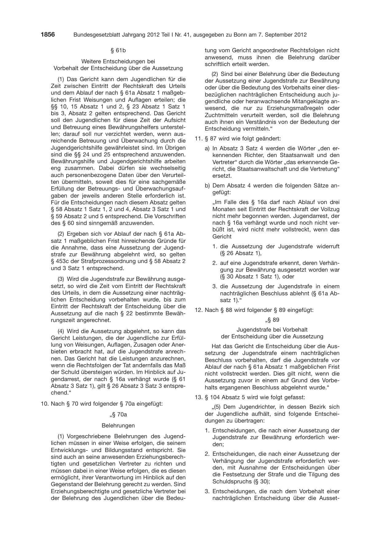 BGBl. 2012, Seite 1856 — Originalseite als Abbildung