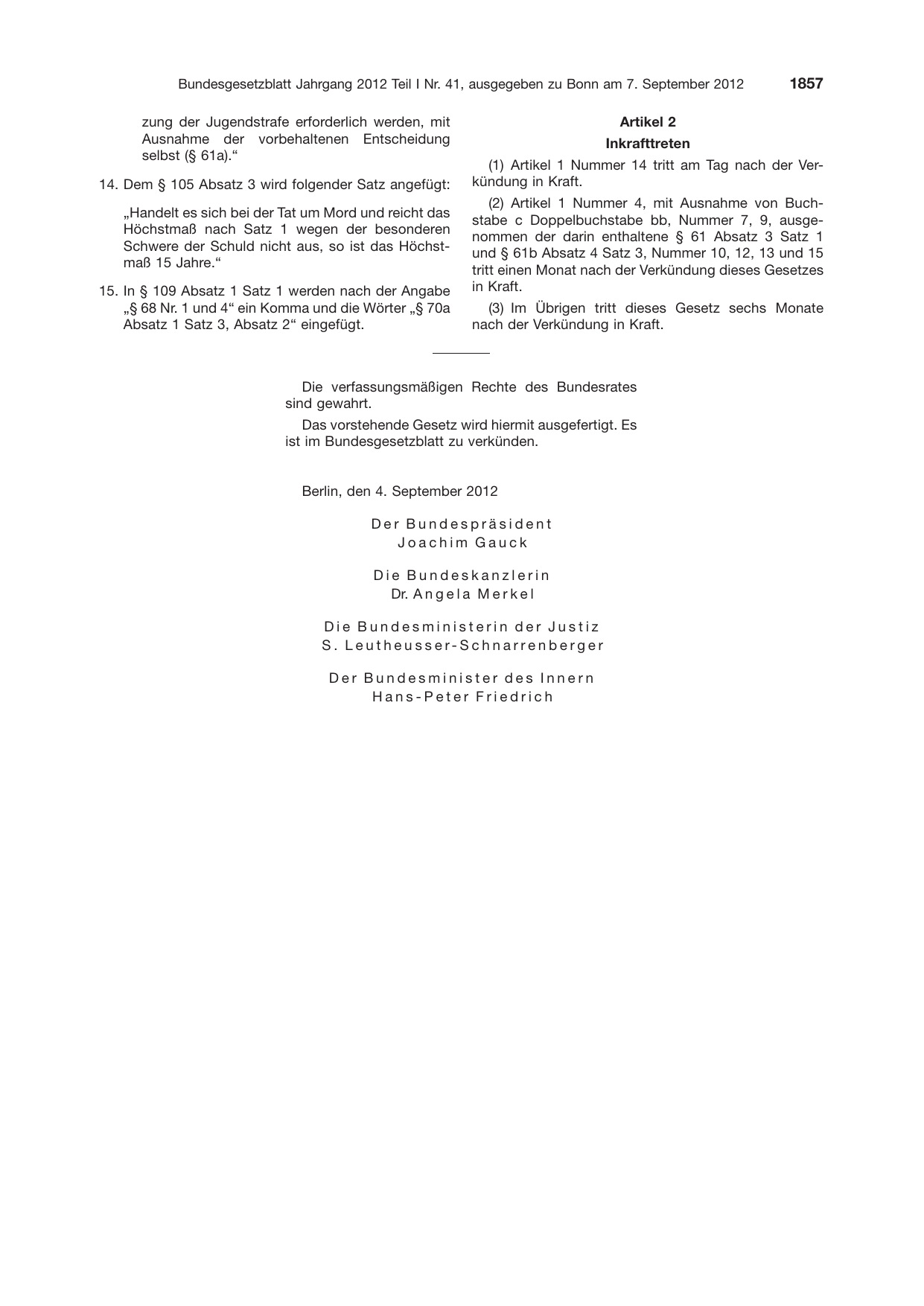 BGBl. 2012, Seite 1857 — Originalseite als Abbildung