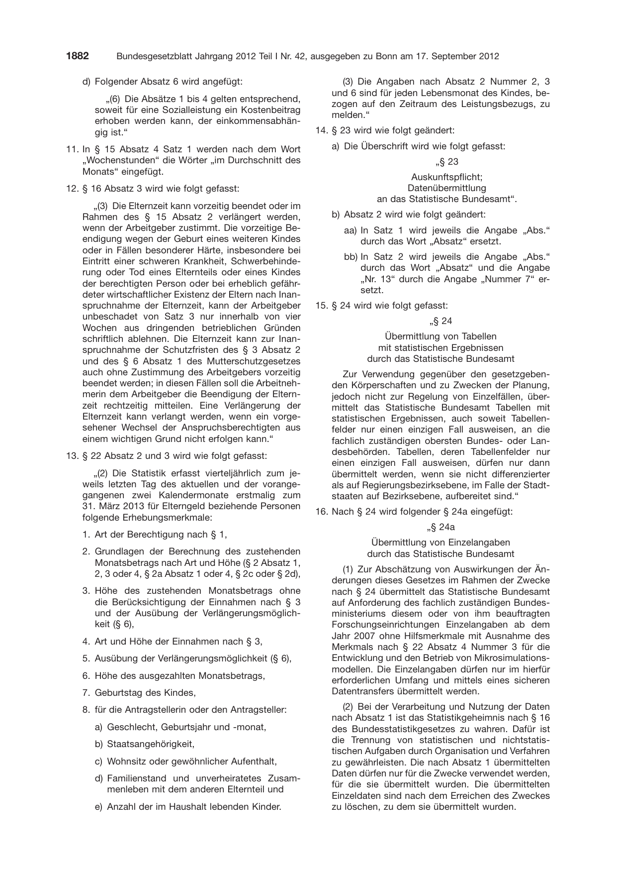 BGBl. 2012, Seite 1882 — Originalseite als Abbildung