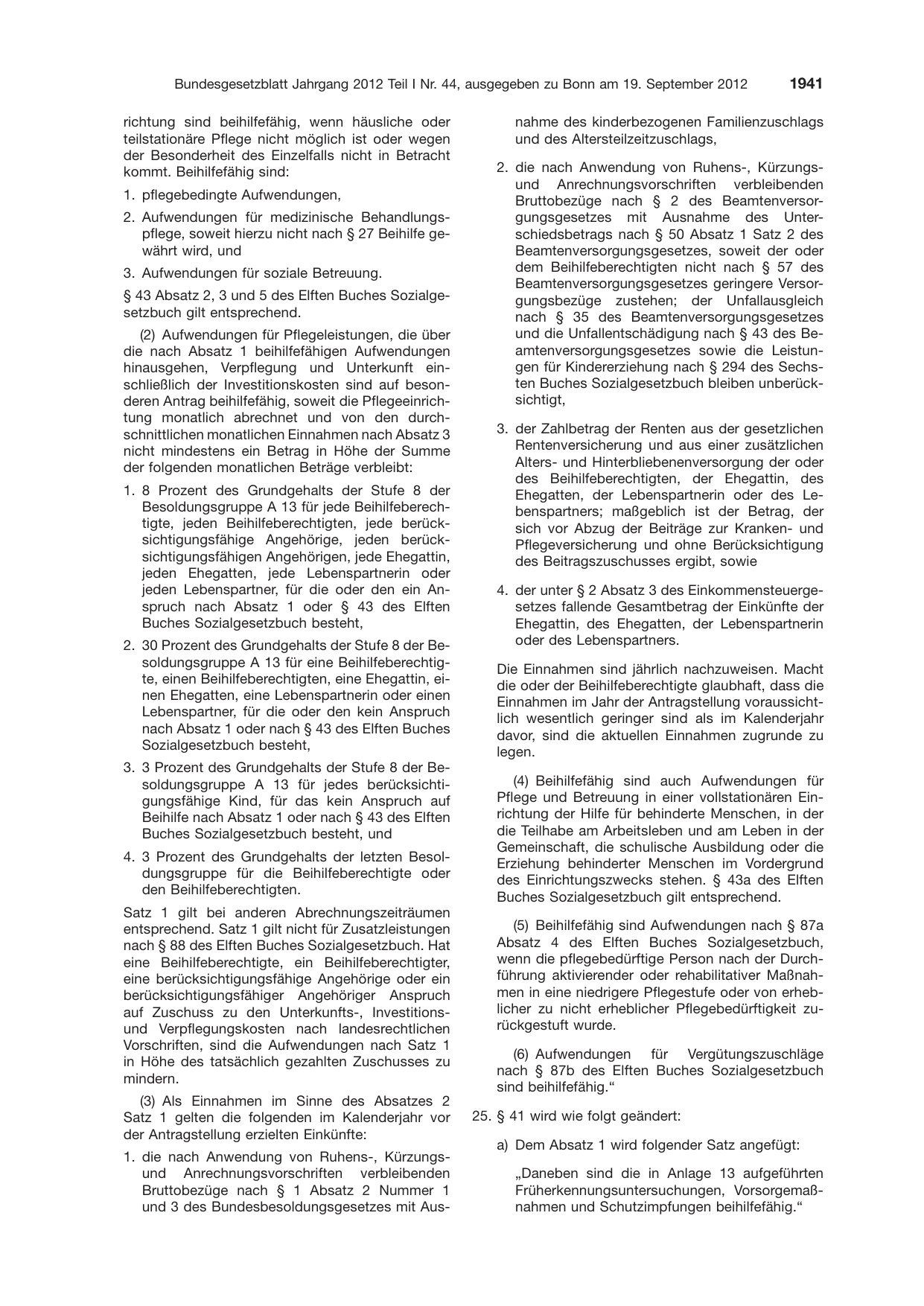 BGBl. 2012, Seite 1941 — Originalseite als Abbildung