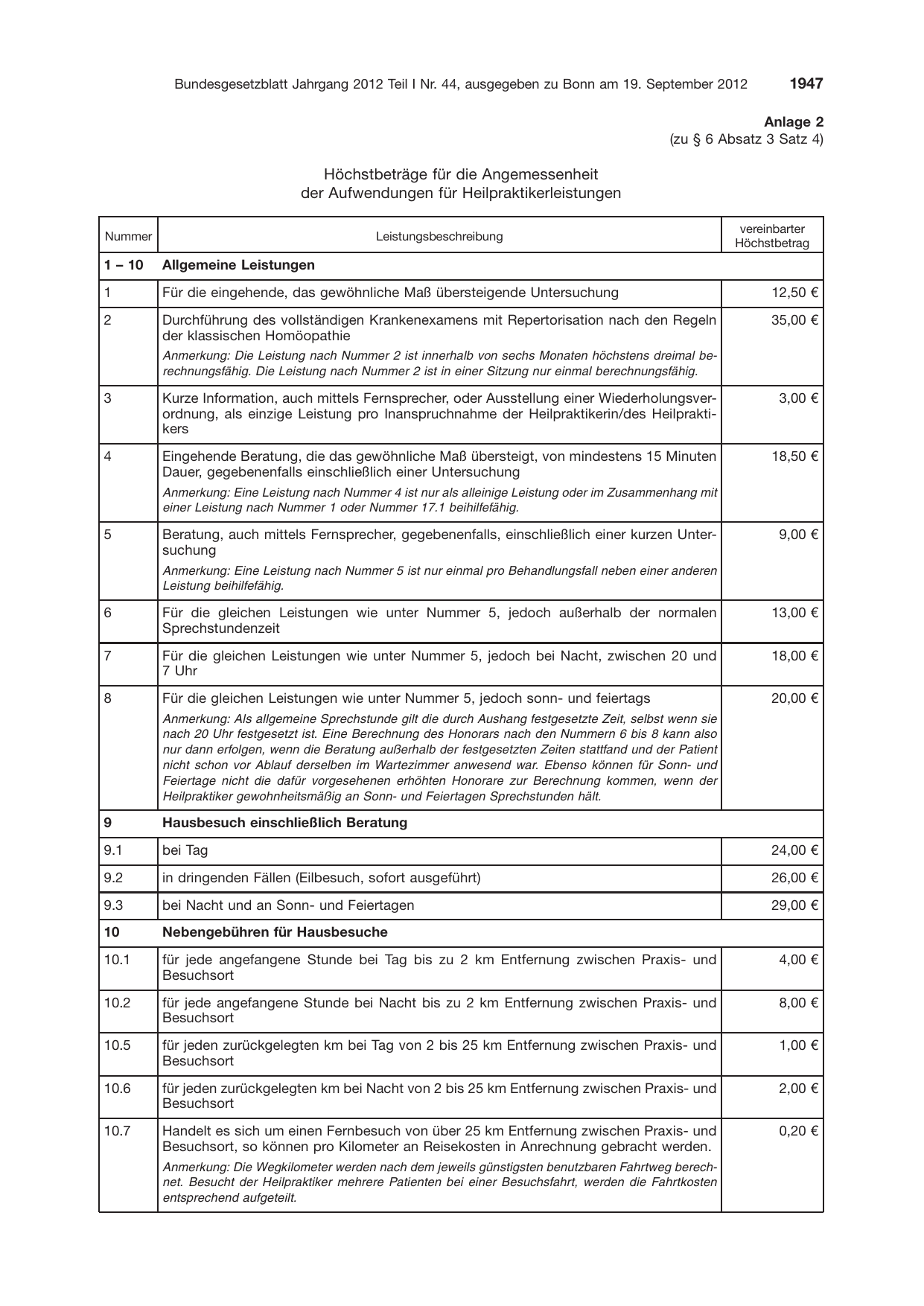 BGBl. 2012, Seite 1947 — Originalseite als Abbildung
