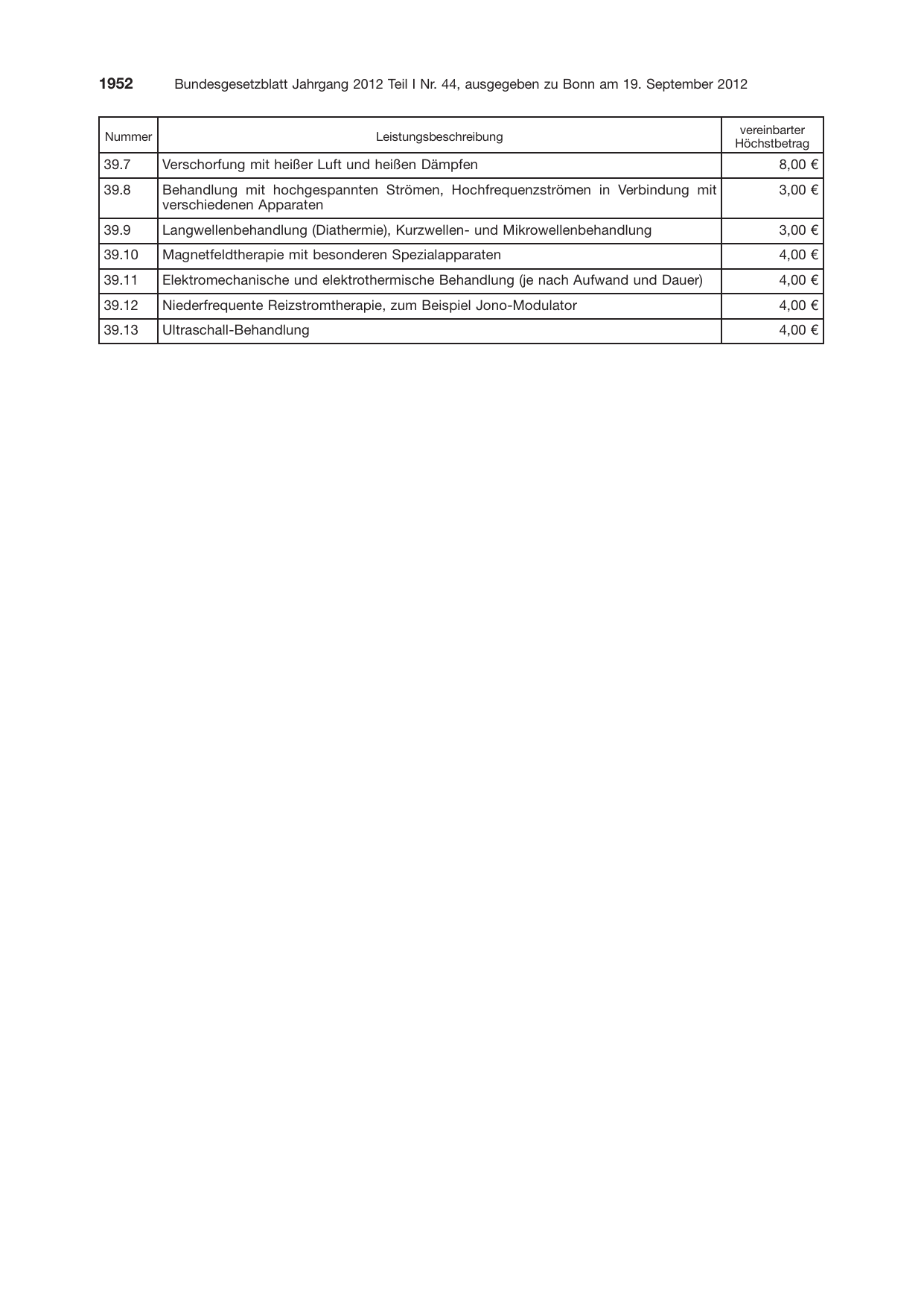 BGBl. 2012, Seite 1952 — Originalseite als Abbildung