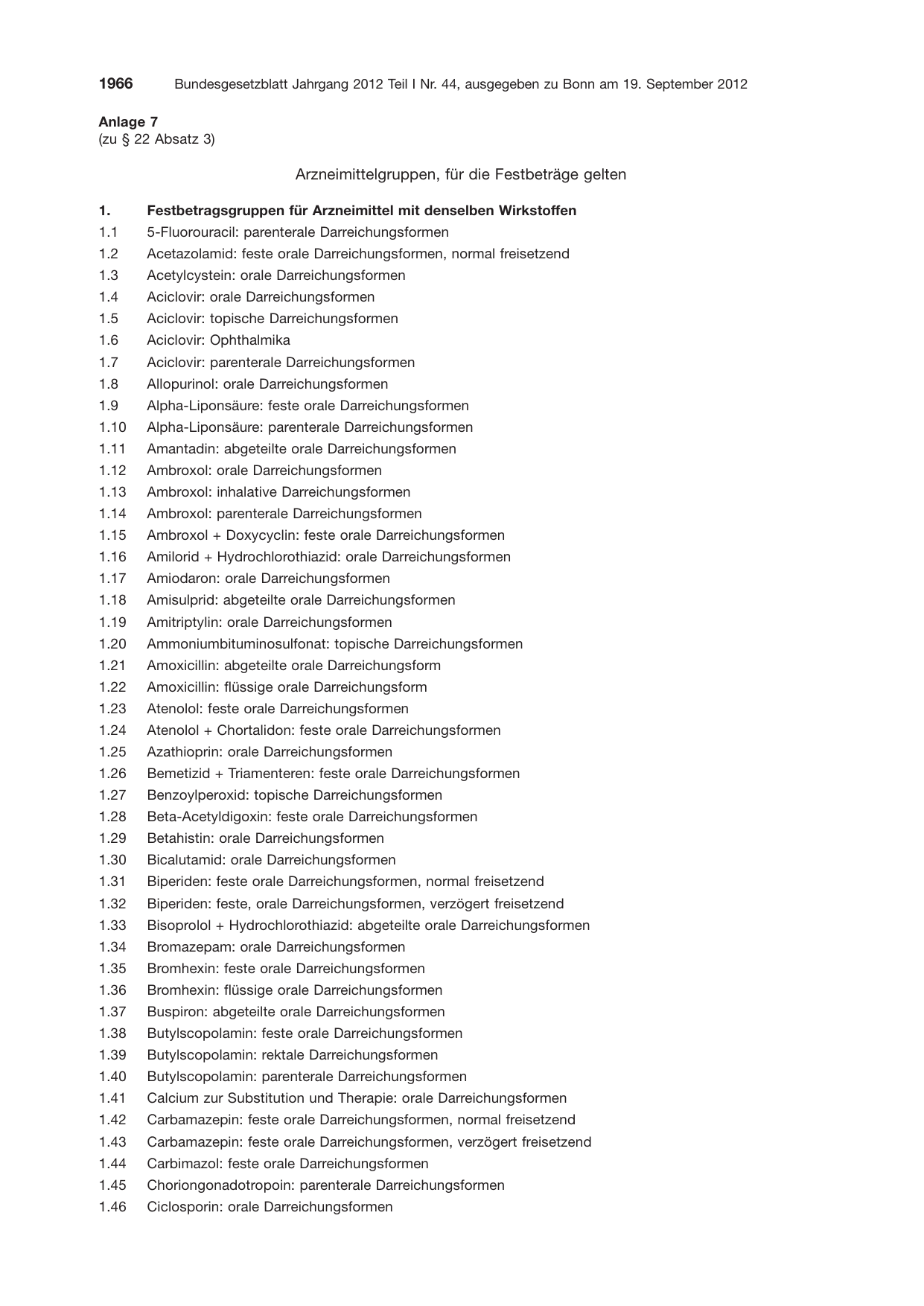 BGBl. 2012, Seite 1966 — Originalseite als Abbildung