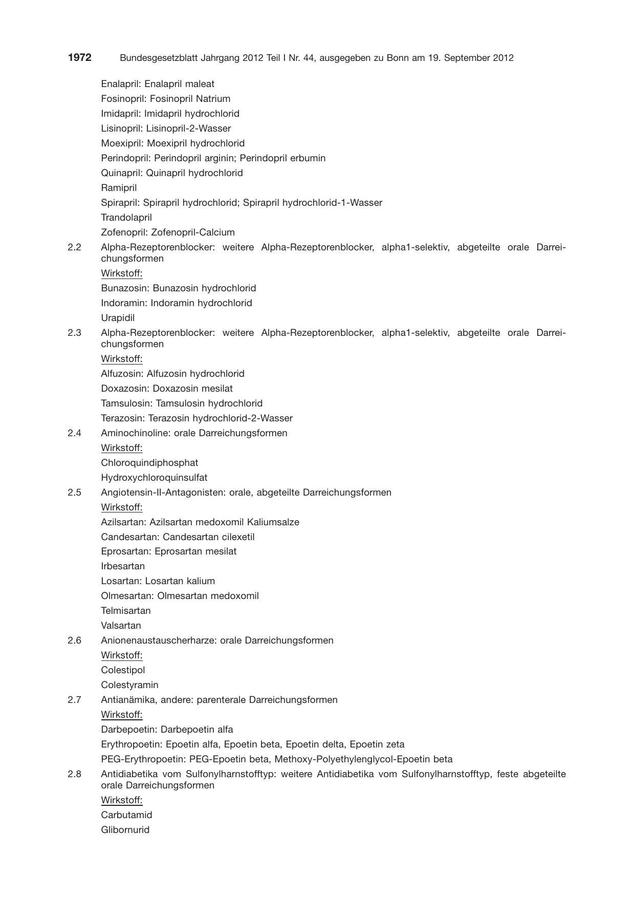 BGBl. 2012, Seite 1972 — Originalseite als Abbildung