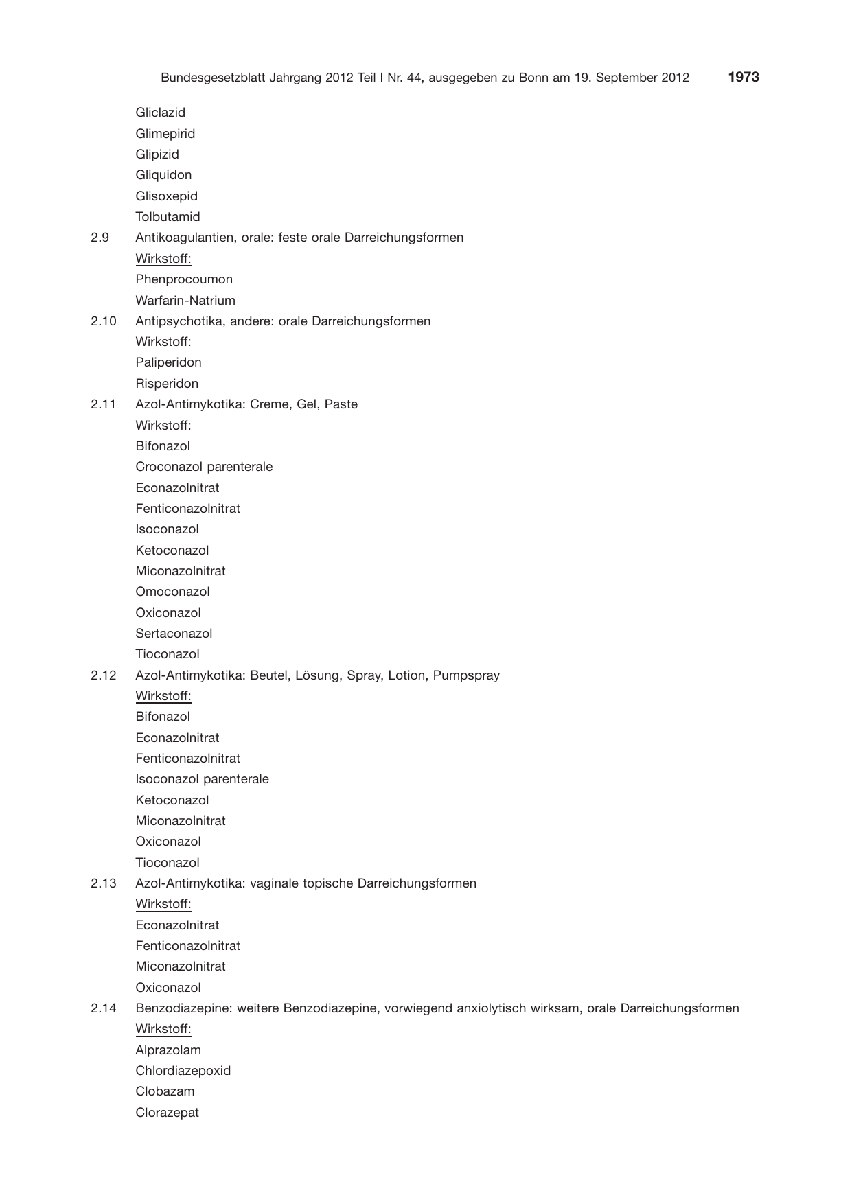 BGBl. 2012, Seite 1973 — Originalseite als Abbildung