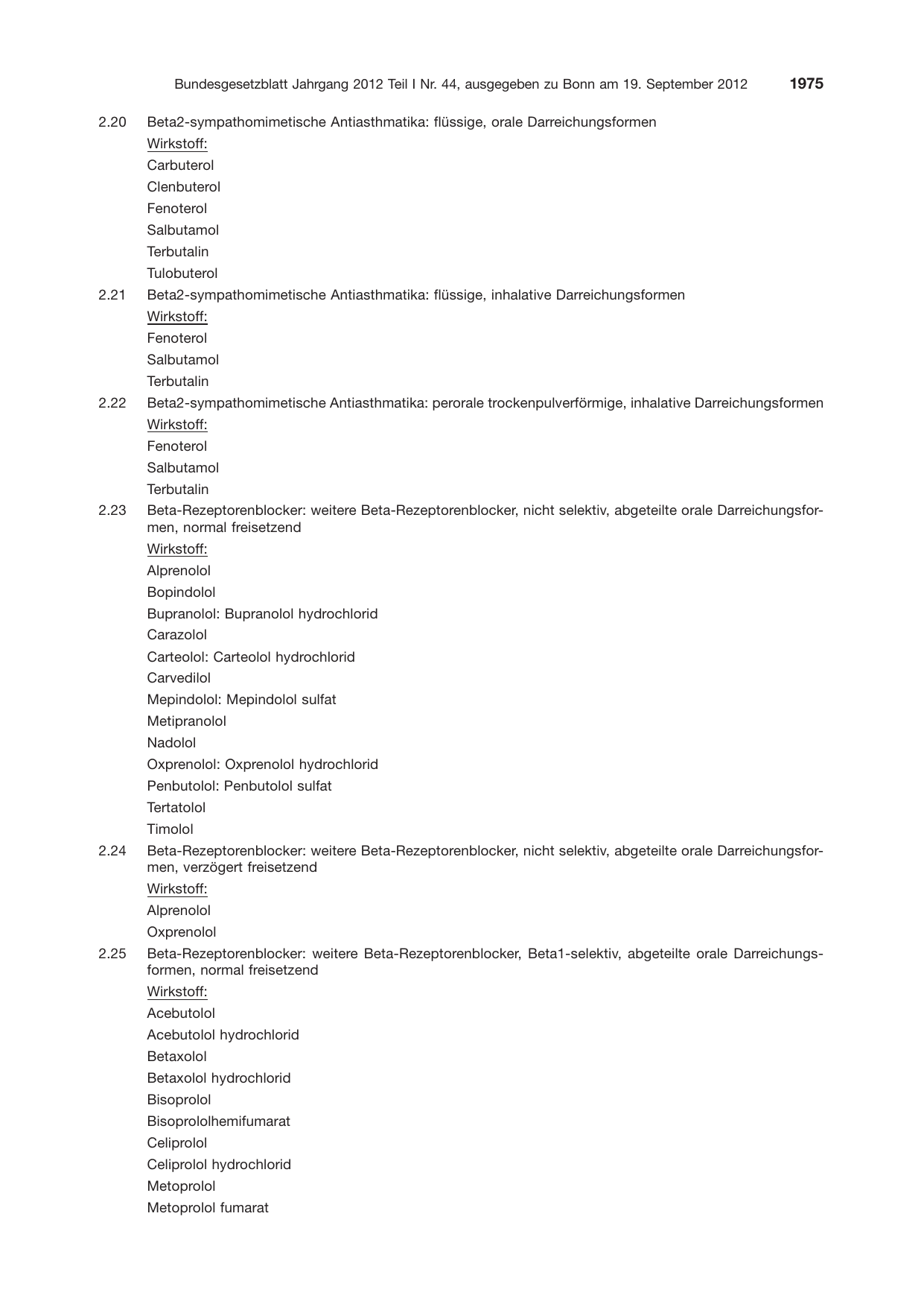 BGBl. 2012, Seite 1975 — Originalseite als Abbildung
