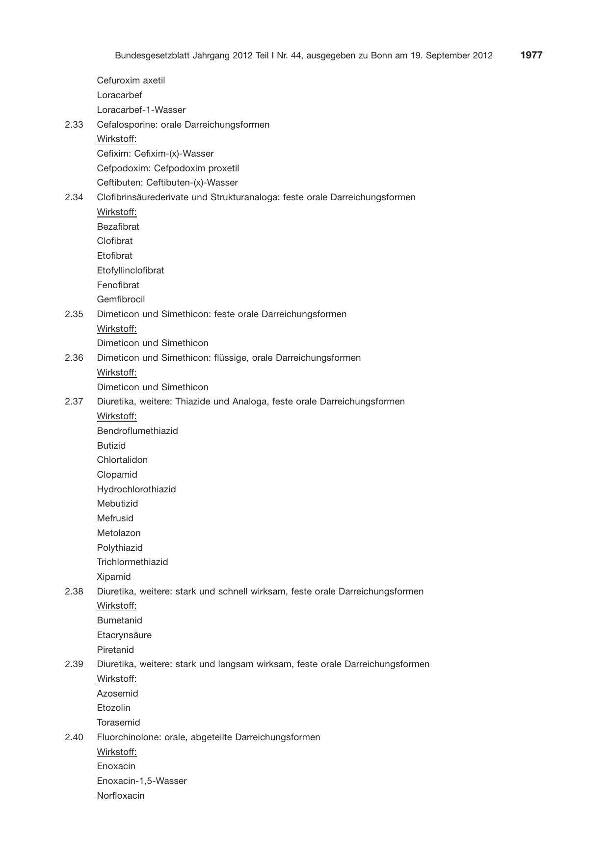 BGBl. 2012, Seite 1977 — Originalseite als Abbildung