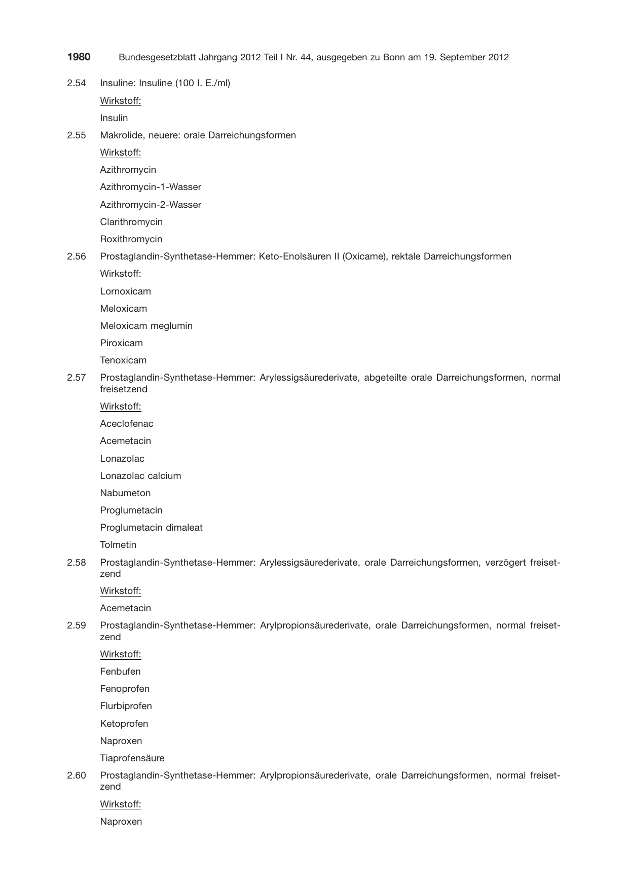 BGBl. 2012, Seite 1980 — Originalseite als Abbildung