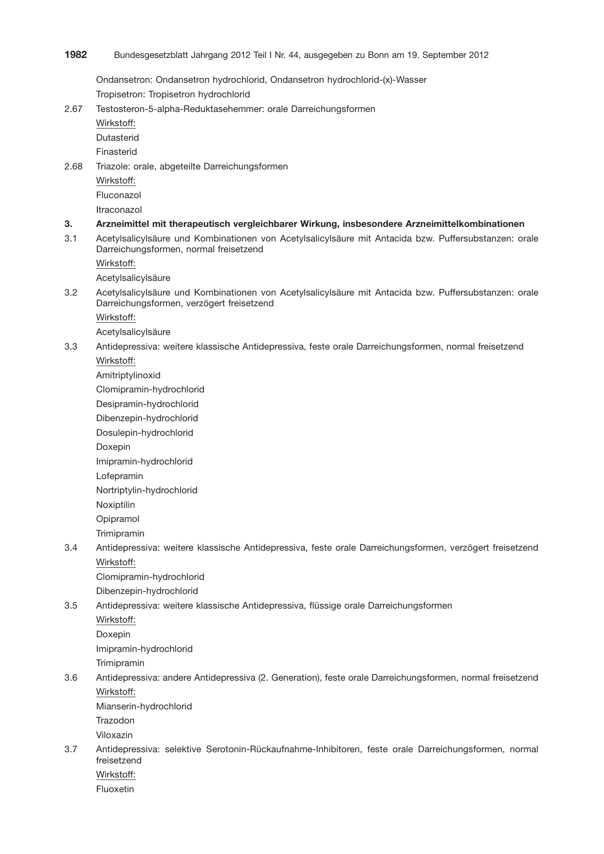 BGBl. 2012, Seite 1982 — Originalseite als Abbildung