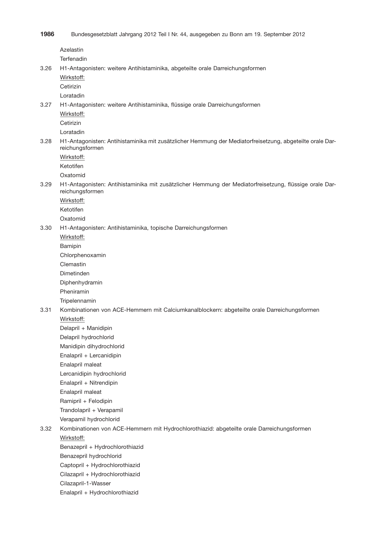 BGBl. 2012, Seite 1986 — Originalseite als Abbildung