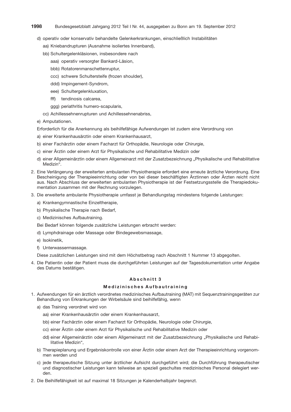 BGBl. 2012, Seite 1998 — Originalseite als Abbildung