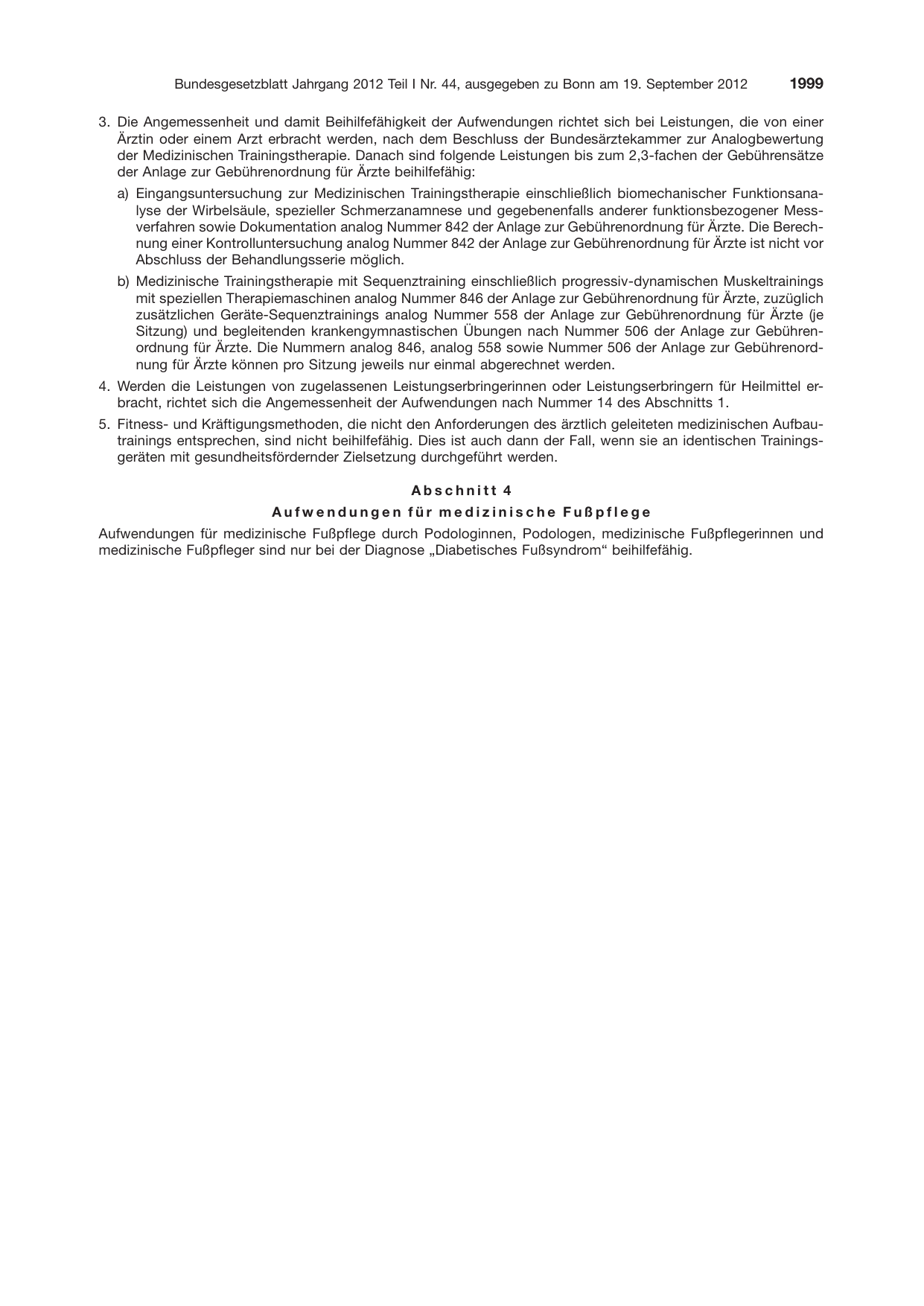 BGBl. 2012, Seite 1999 — Originalseite als Abbildung