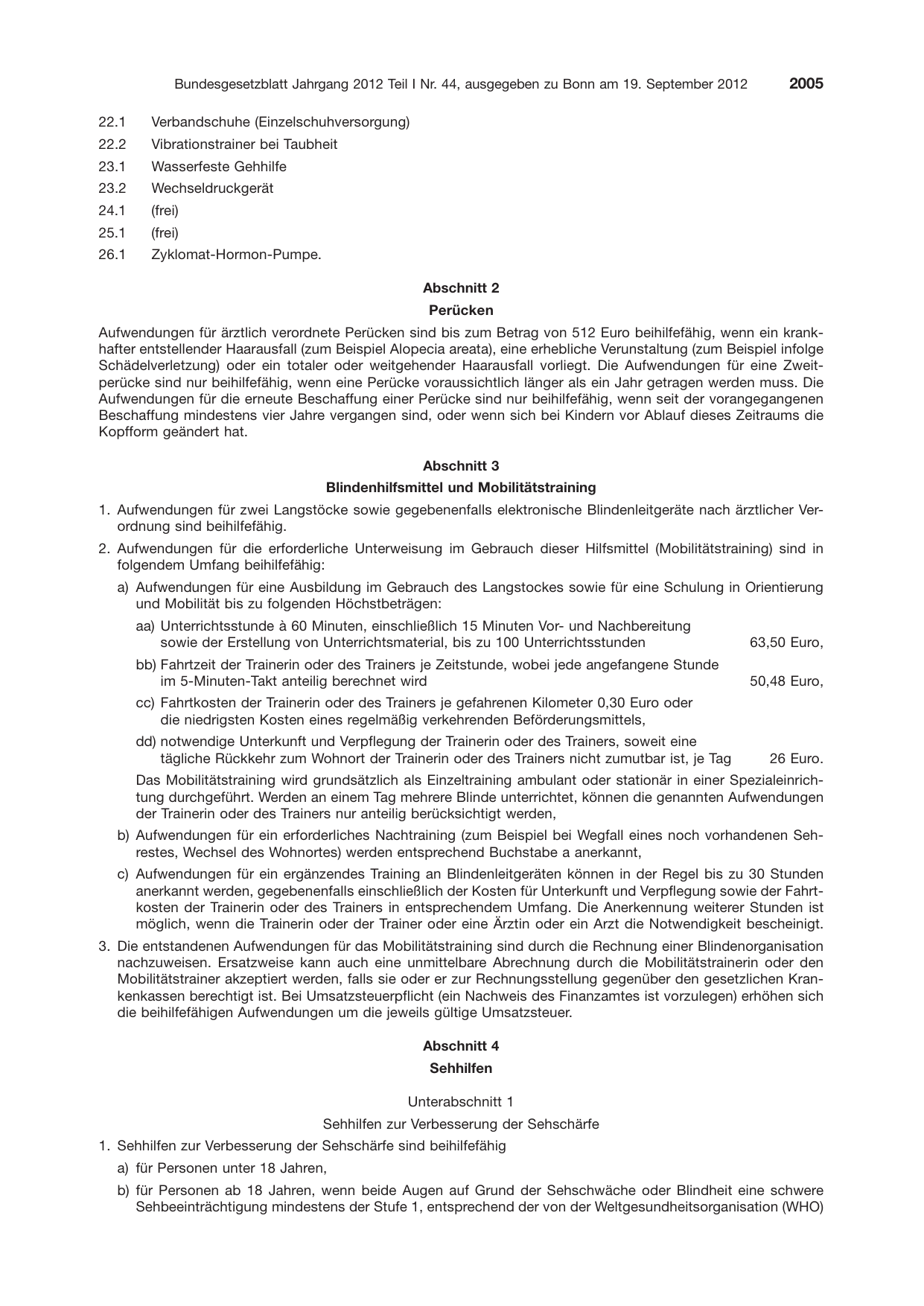 BGBl. 2012, Seite 2005 — Originalseite als Abbildung
