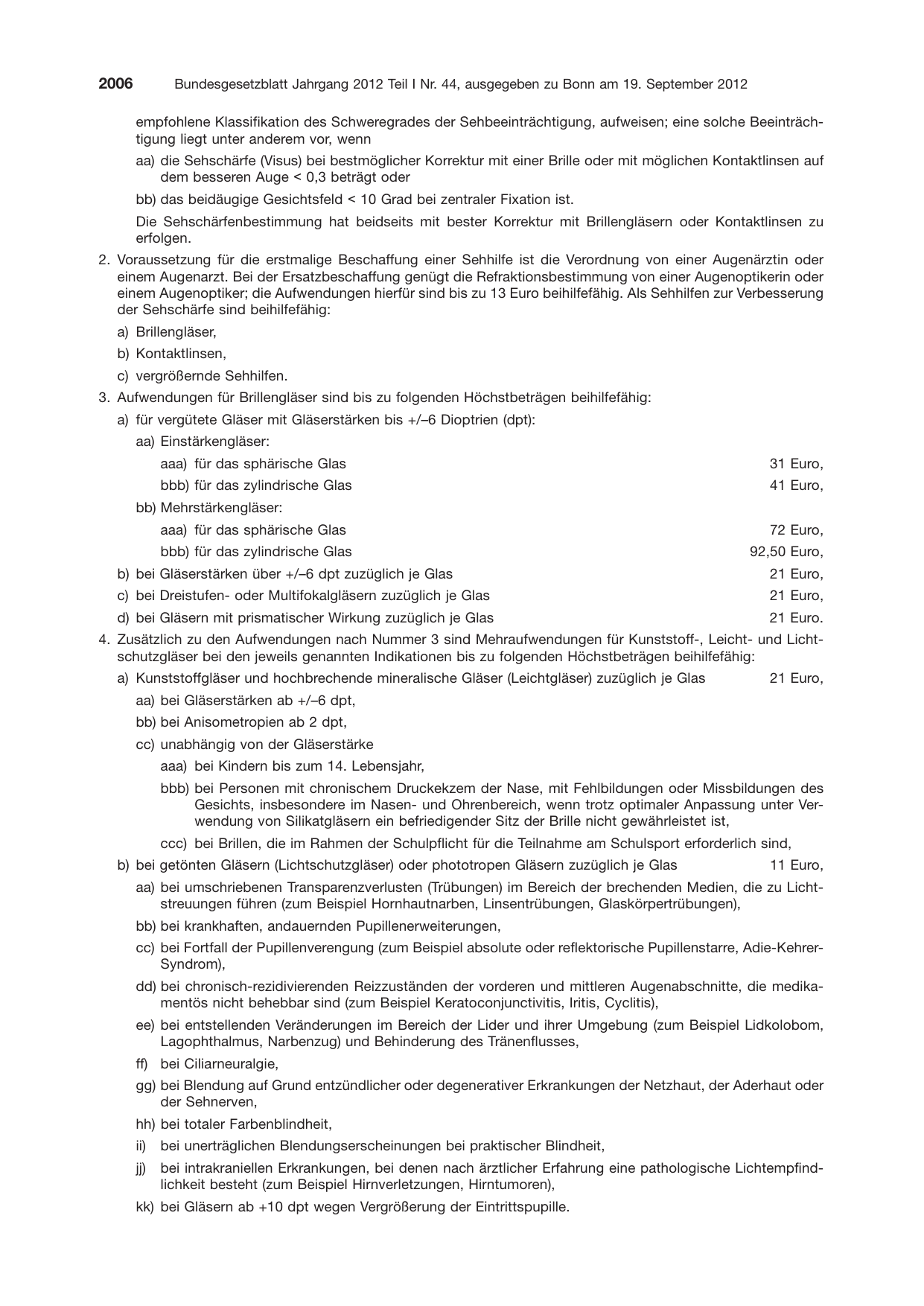 BGBl. 2012, Seite 2006 — Originalseite als Abbildung