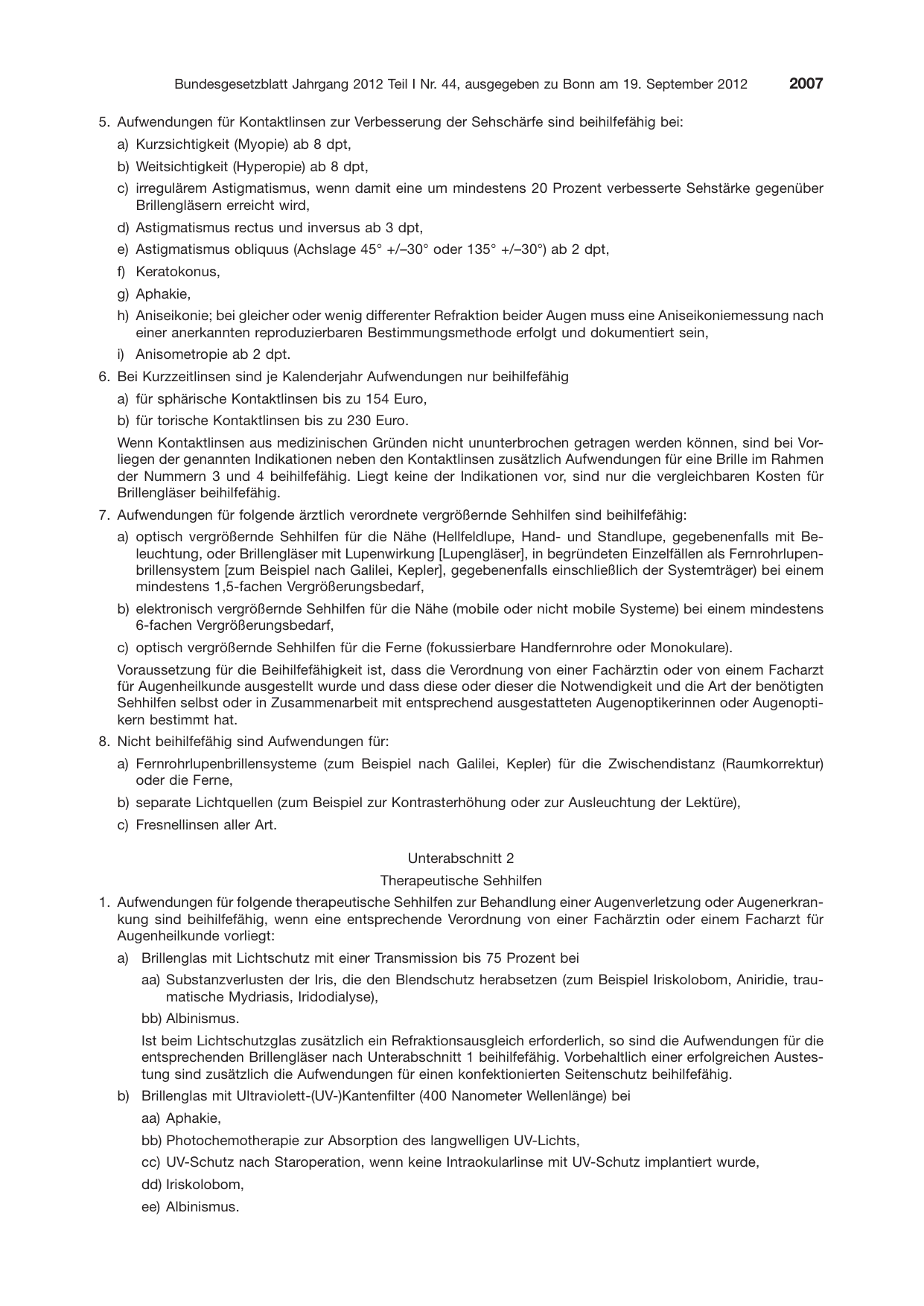 BGBl. 2012, Seite 2007 — Originalseite als Abbildung