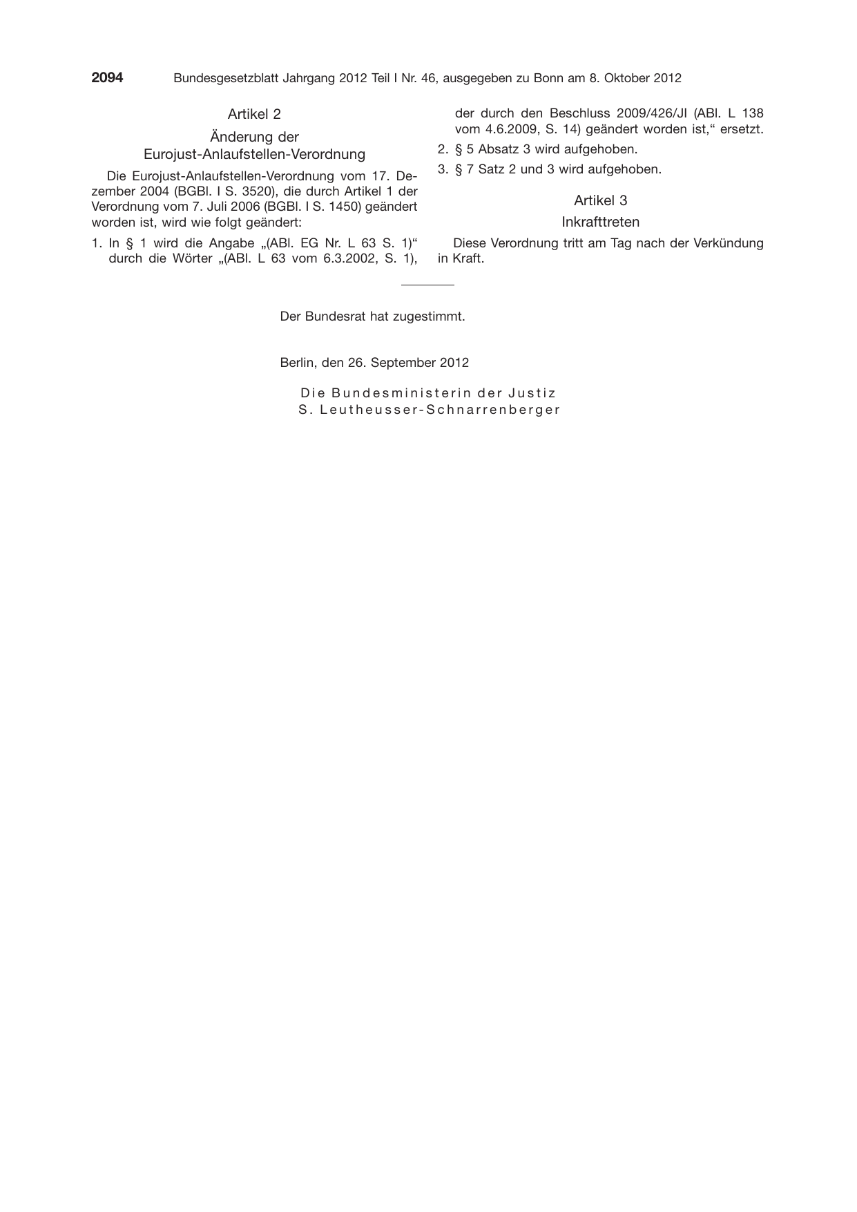 BGBl. 2012, Seite 2094 — Originalseite als Abbildung
