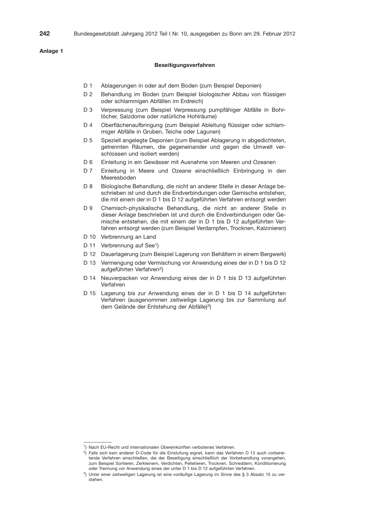 BGBl. 2012, Seite 242 — Originalseite als Abbildung