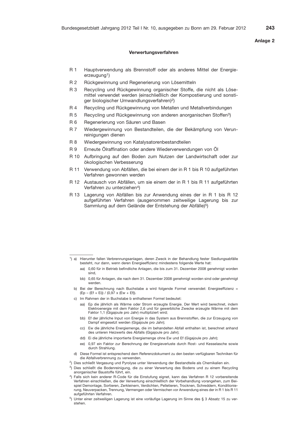 BGBl. 2012, Seite 243 — Originalseite als Abbildung