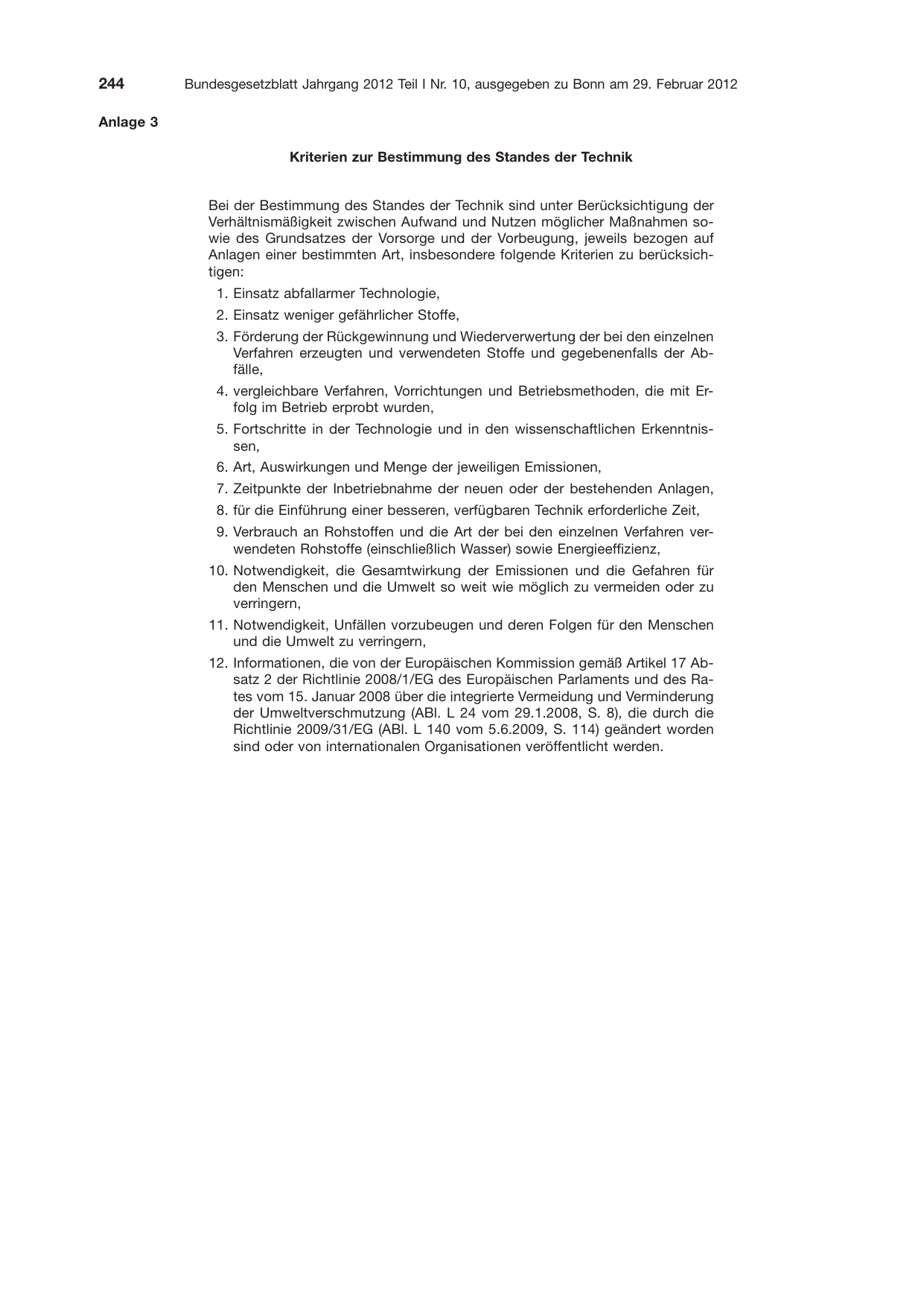 BGBl. 2012, Seite 244 — Originalseite als Abbildung